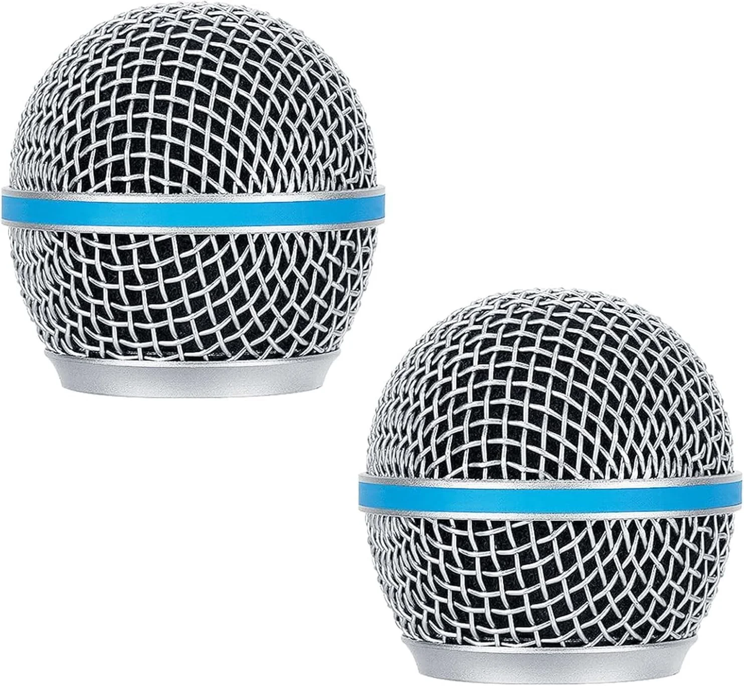 2 عدد توری محافظ میکروفون جایگزین، توری فلزی سر میکروفون، روکش سر میکروفون سازگار با Shure Beta58A