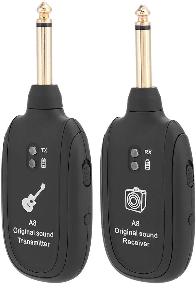 سیستم گیتار بی سیم، مجموعه انتقال صوتی بی سیم قابل حمل با فرستنده گیرنده برای گیتار الکتریک، ویولن باس، ساز موسیقی