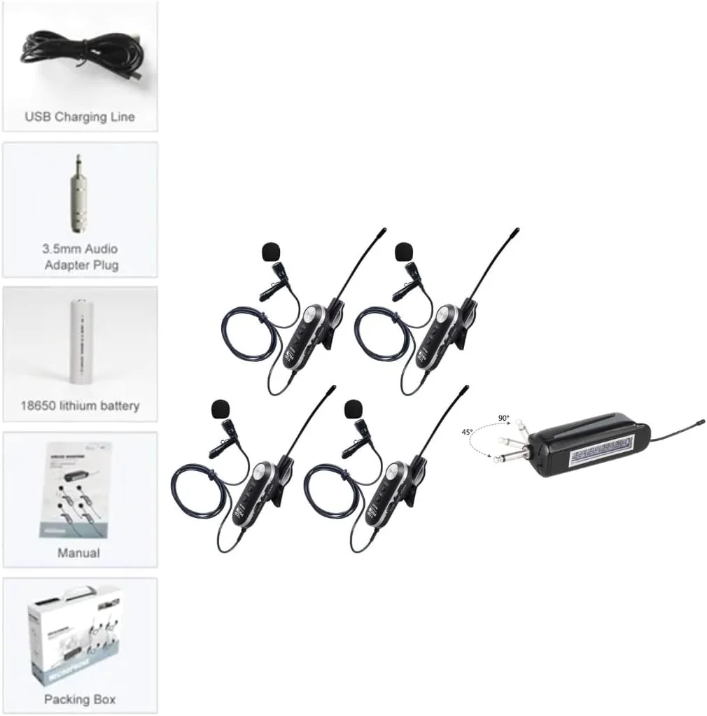 میکروفون یقه ای بی سیم TOP PRO مدل PRO-4CII | سیستم بی سیم حرفه ای UHF | صدای شفاف | نصب آسان | ایده آل برای ارائه ها، مصاحبه ها و رویدادها