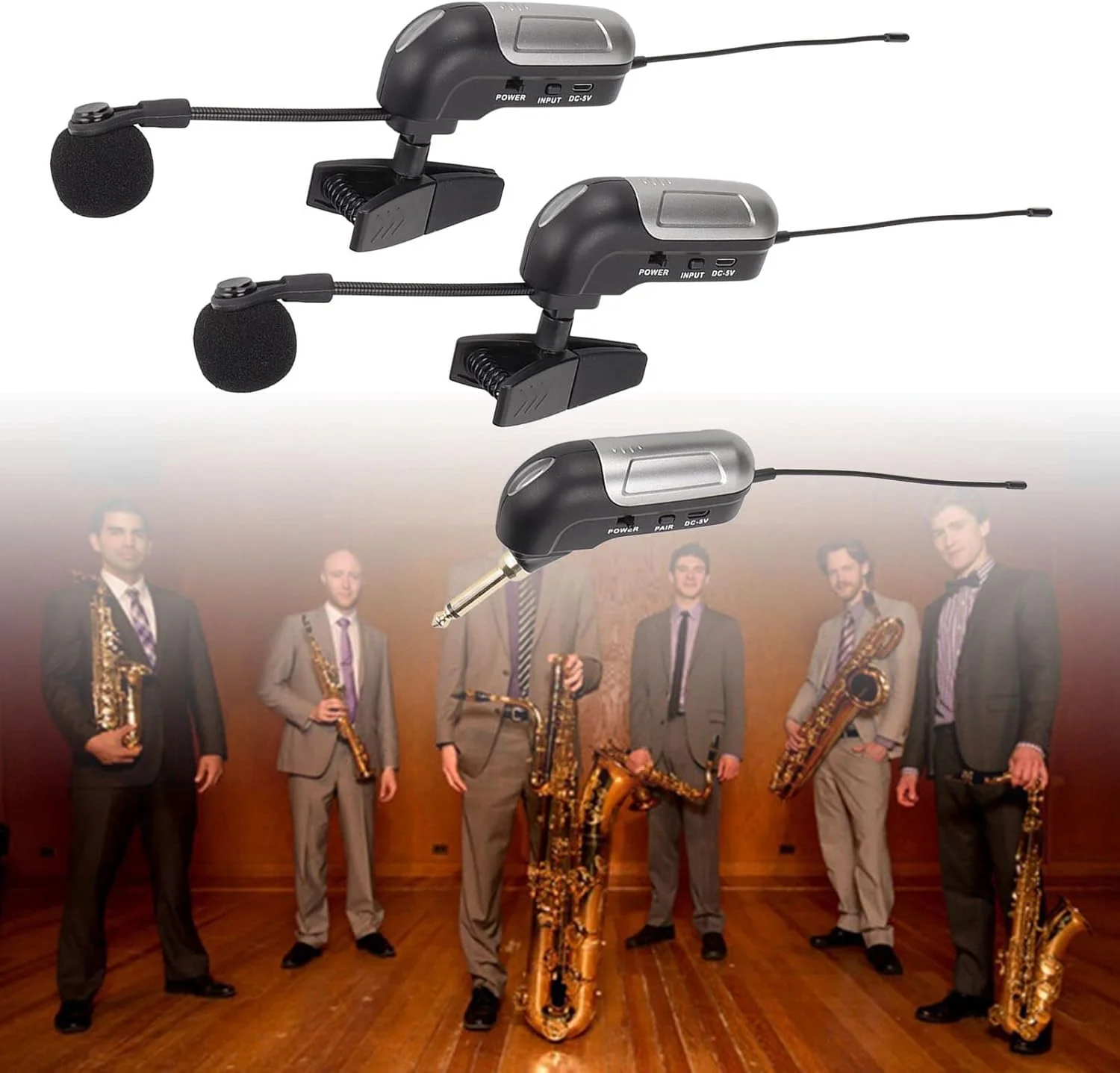 میکروفون بی سیم ساز، گیرنده-فرستنده میکروفون کندانسور گیره ای UHF برای اجرای صحنه برای توبا