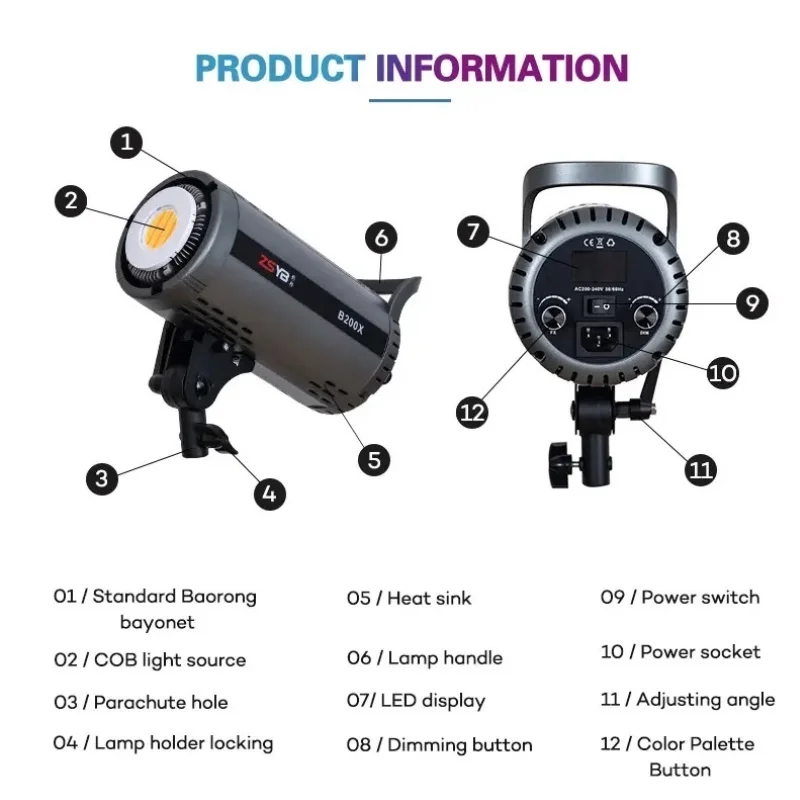 چراغ LED ثابت ZSYB Den LED B-200X