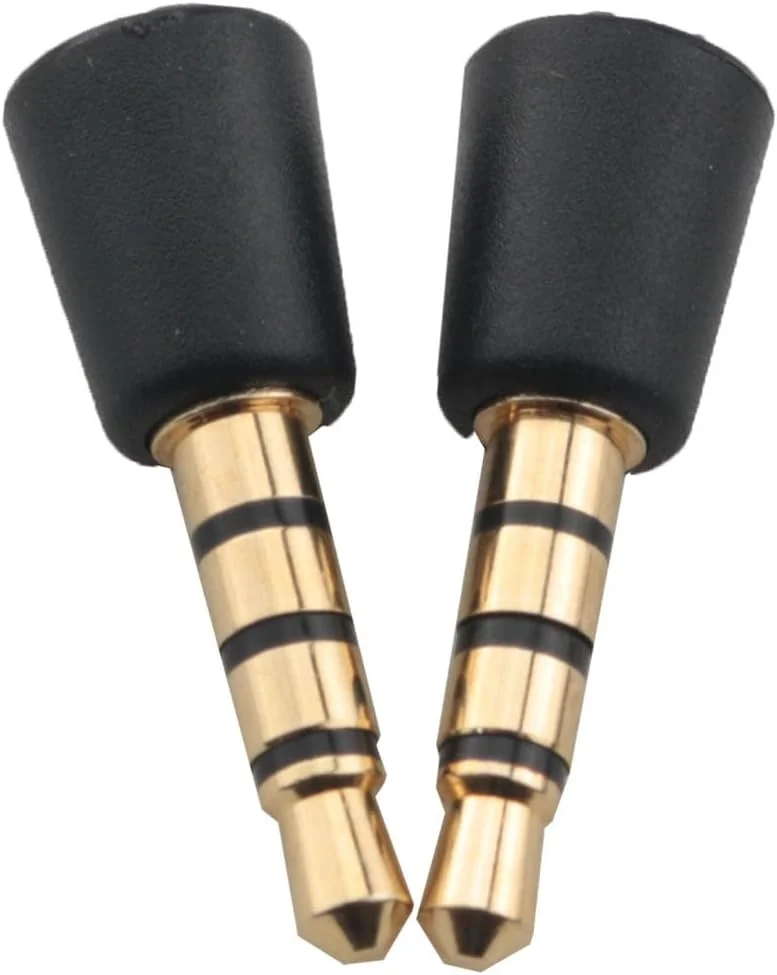 دو عدد رابط صوتی پلاستیکی مشکی / کنترلر تنظیم زنده میکروفون با پلاگ 3.5 میلی متری TRRS سازگار با تلفن های هوشمند، تبلت ها و کنسول های بازی