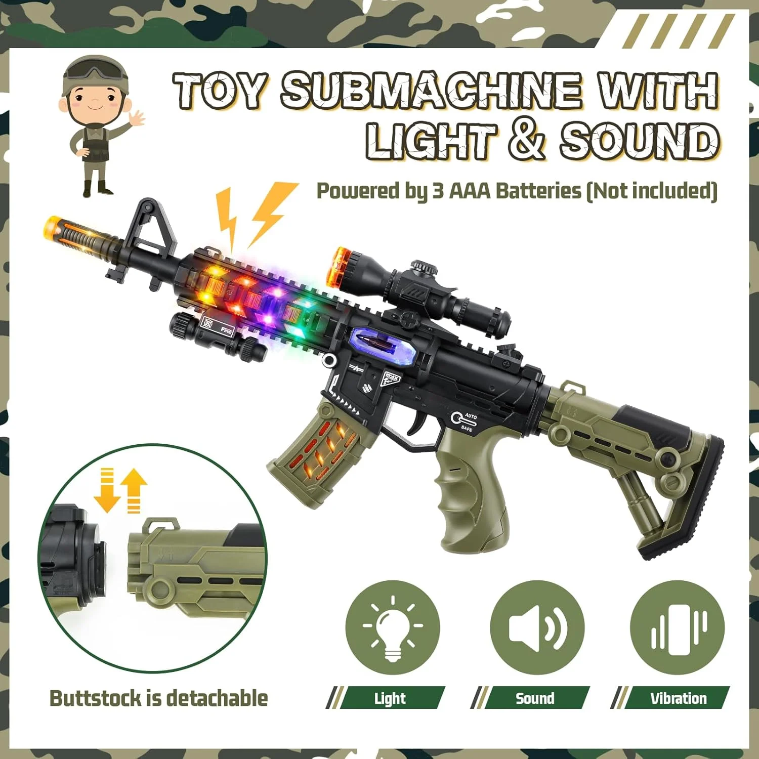 لباس ارتشی بچگانه برای پسران، لباس نظامی با اسباب بازی های ارتشی، لباس سربازی پسرانه، لباس هالووین برای پسران