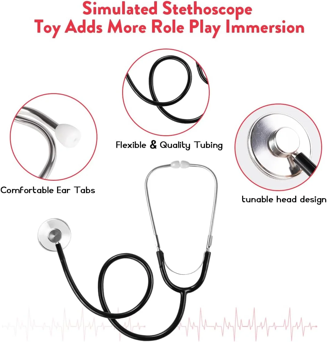 لباس پزشک ملند برای دختران - لباس اسکراب بچه گانه با روپوش آزمایشگاهی و کیف حمل، لباس پزشک برای هالووین، ایفای نقش روز مشاغل