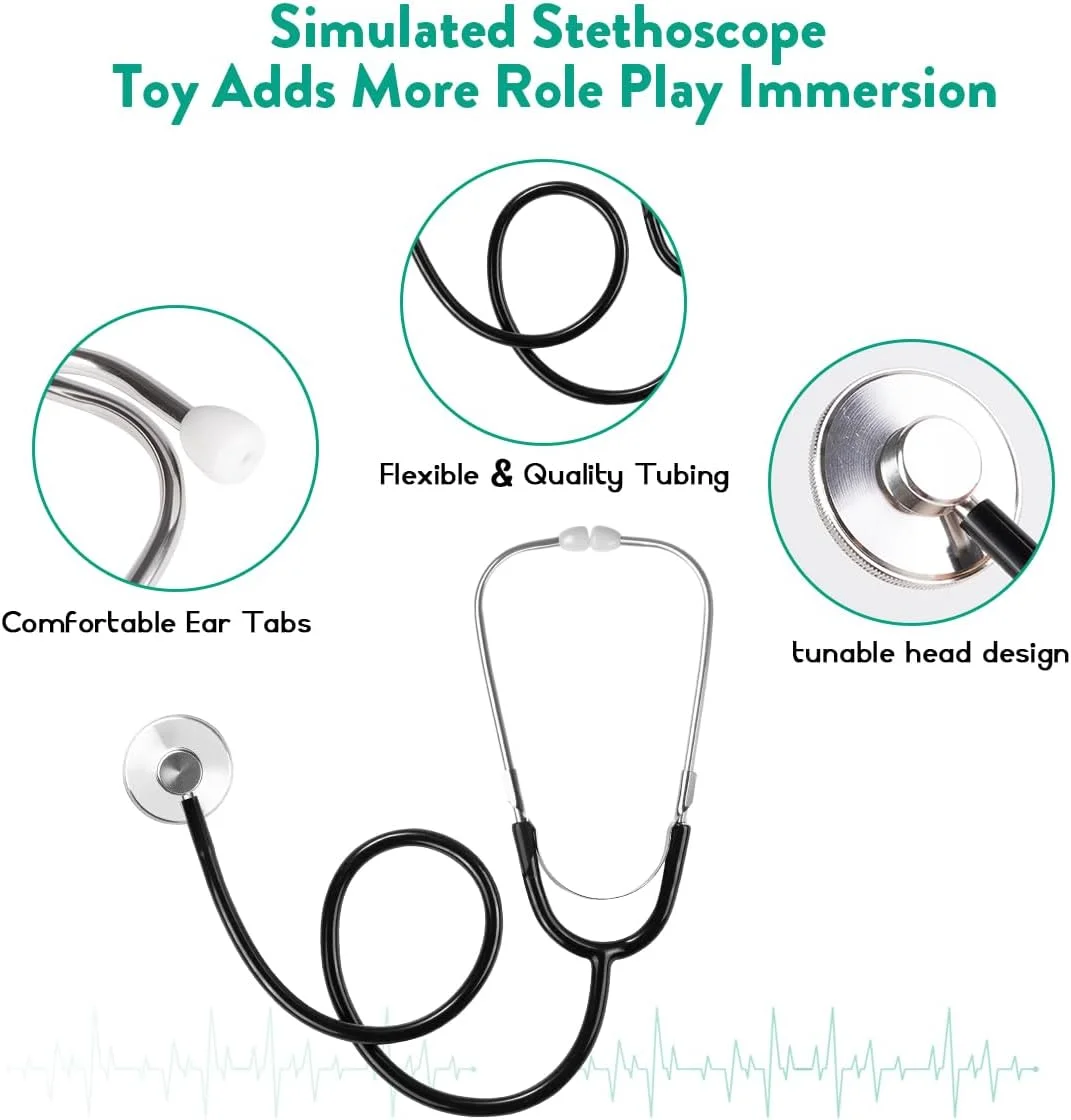 لباس پزشک ملند برای دختران - لباس اسکراب بچه گانه با روپوش آزمایشگاهی و کیف حمل، لباس پزشک برای هالووین، ایفای نقش روز شغلی