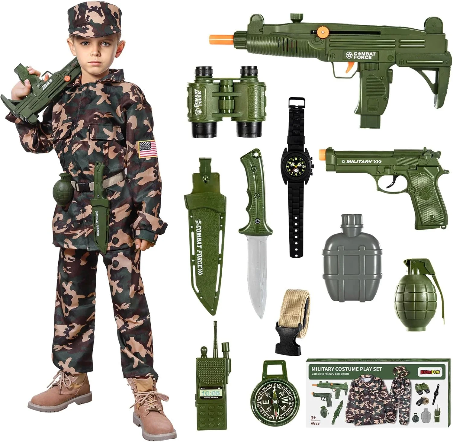 لباس ارتشی برای پسران، ست لباس نظامی سرباز برای نقش بازی کردن، لباس مهمانی هالووین برای پسران 3-10 سال لباس ارتشی برای پسران، ست لباس نظامی سرباز برای نقش بازی کردن، لباس مهمانی هالووین برای پسران 3-10 سال
