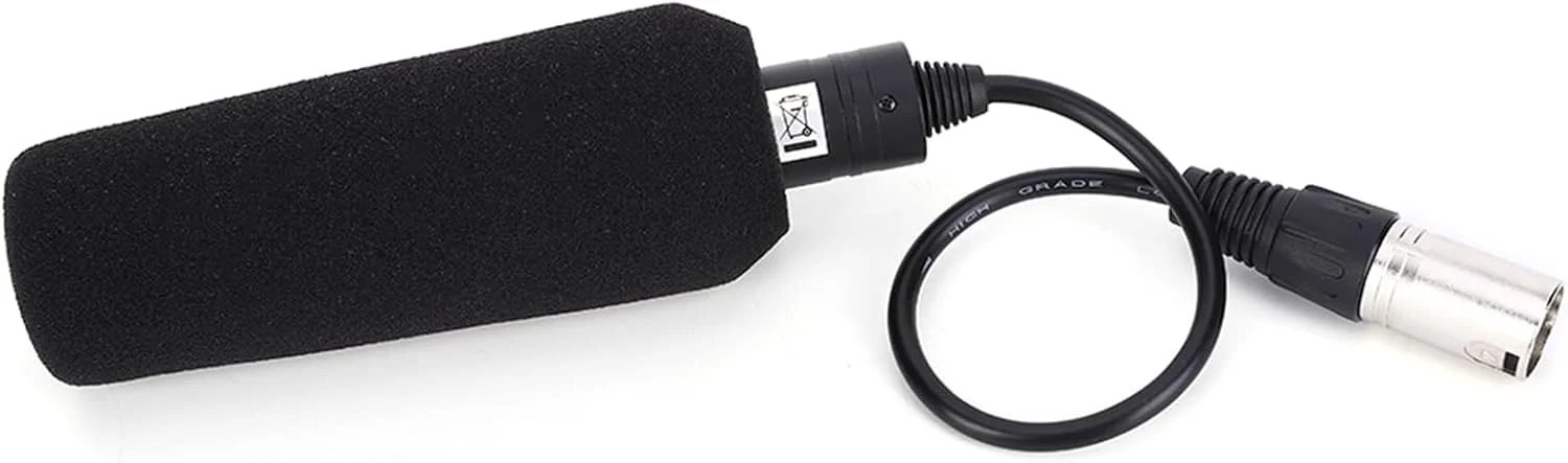 میکروفون کندانسور، میکروفون ضبط صدا، میکروفون استریو دوربین، میکروفون ضبط ویدئو مشکی یک جهته ضد تداخل