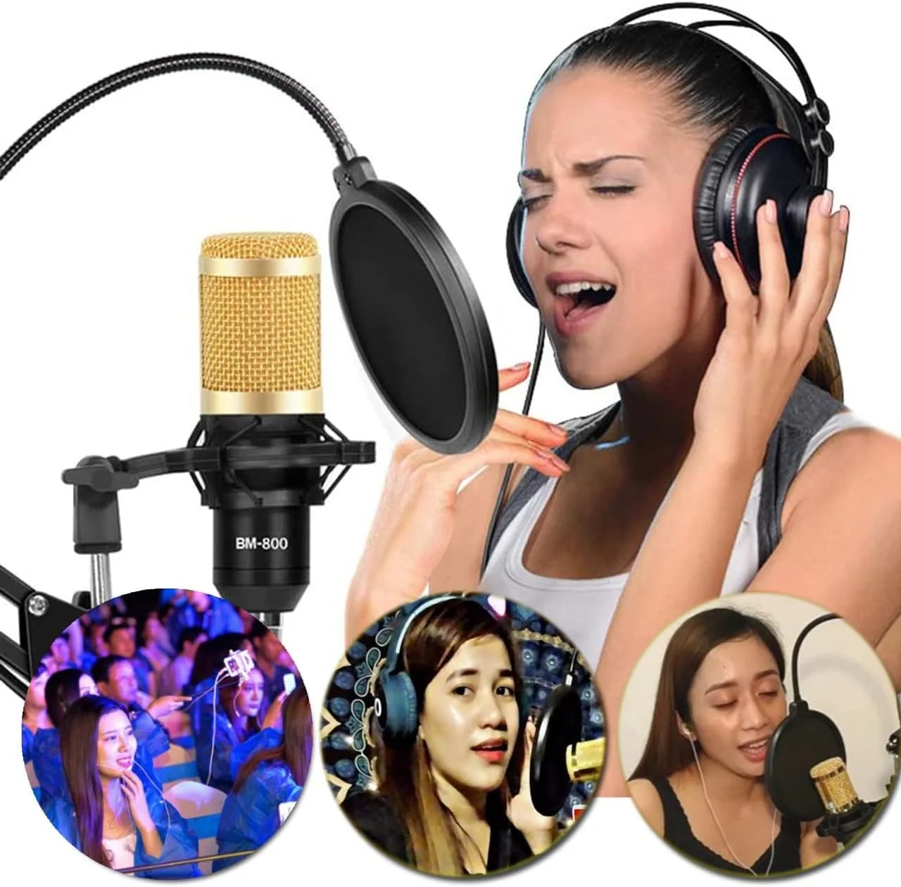 کارت صدای V8S به همراه میکروفون کاندنسر VM-800 ارتقا یافته مناسب استریم زنده، کارائوکه و ضبط صدا، دستگاه تغییر صدا با افکت‌های صوتی خنده‌دار متنوع و رابط صوتی USB