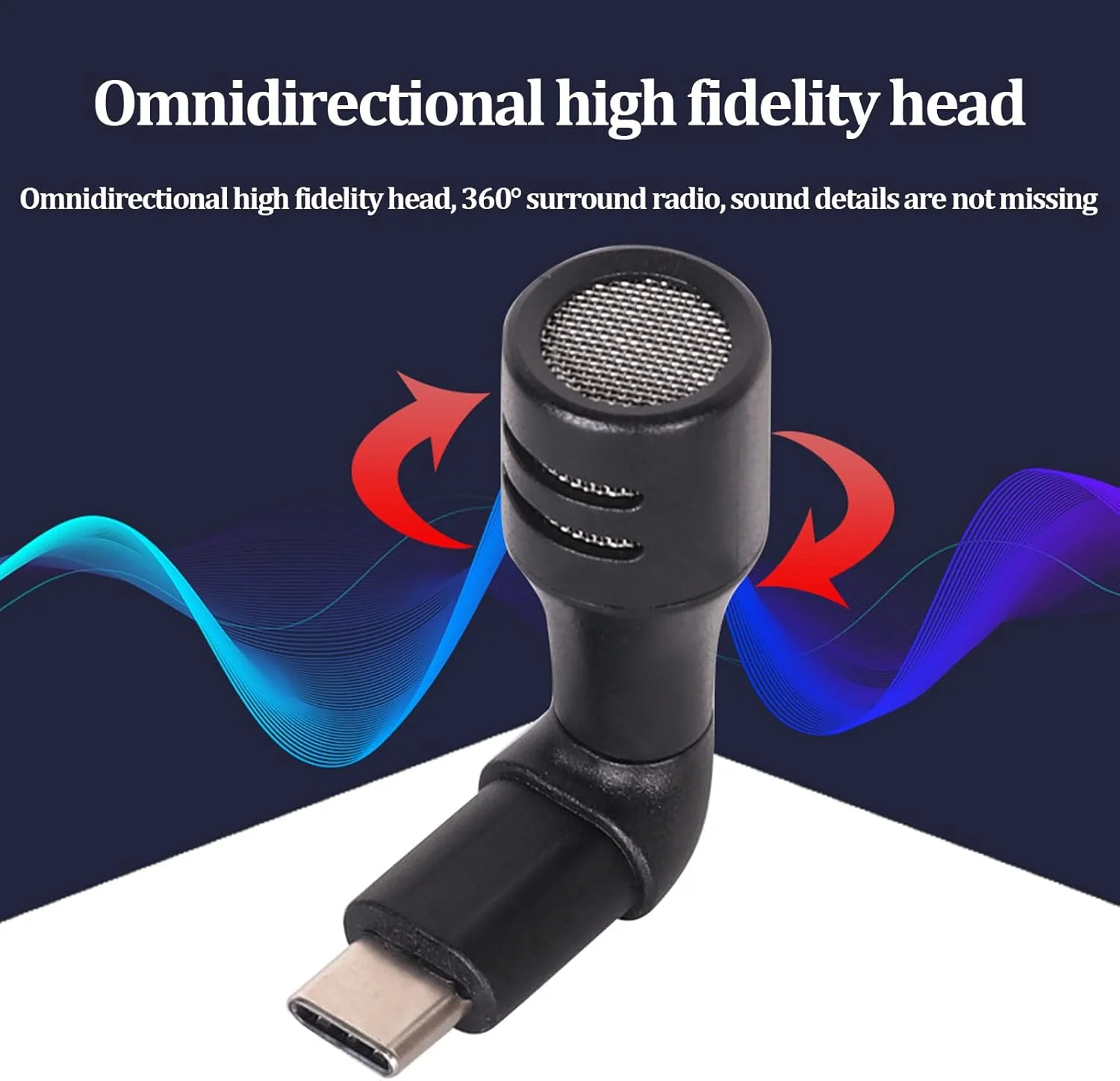 میکروفون تایپ C مدل VBESTLIFE برای اندروید، میکروفون کوچک ویدیویی همه جهته با حساسیت بالا برای تلفن های هوشمند، پلاگ زاویه 90 درجه میکروفون تایپ C مدل VBESTLIFE برای اندروید، میکروفون کوچک ویدیویی همه جهته با حساسیت بالا برای تلفن های هوشمند، پلاگ زاویه 90 درجه