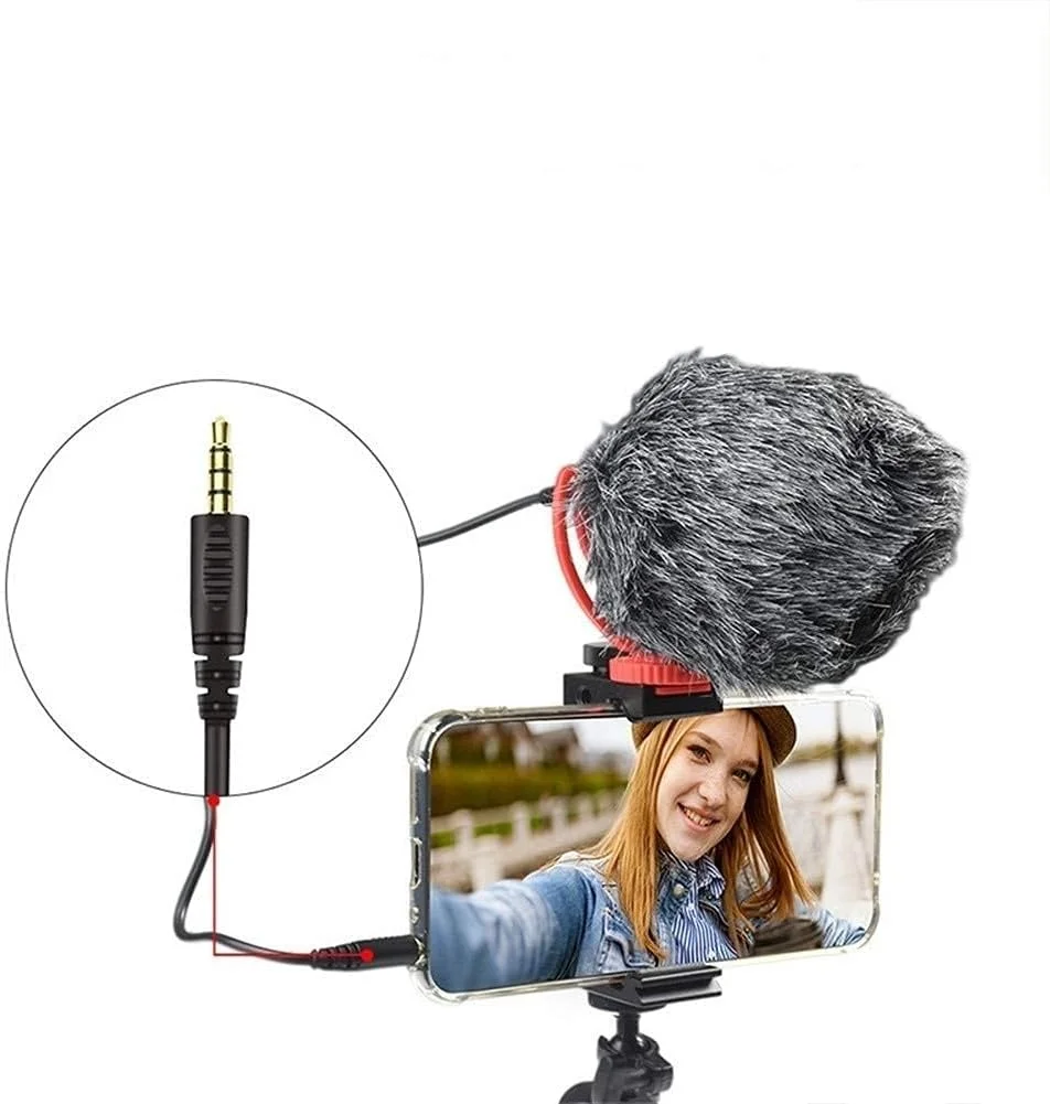 میکروفون کاندنسر کاردیوئید الکتریکی جهت دار دوربین فیلمبرداری یونیورسال DSLR با کیفیت صدای HD 3.5 میلی متری