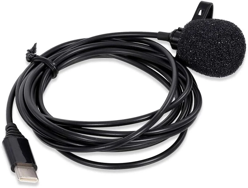 میکروفون یقهای تایپ سی، میکروفون کندانسور همه جهته با صدای فوقالعاده برای صدا و تصویر - مشکی میکروفون یقهای تایپ سی، میکروفون کندانسور همه جهته با صدای فوقالعاده برای صدا و تصویر - مشکی