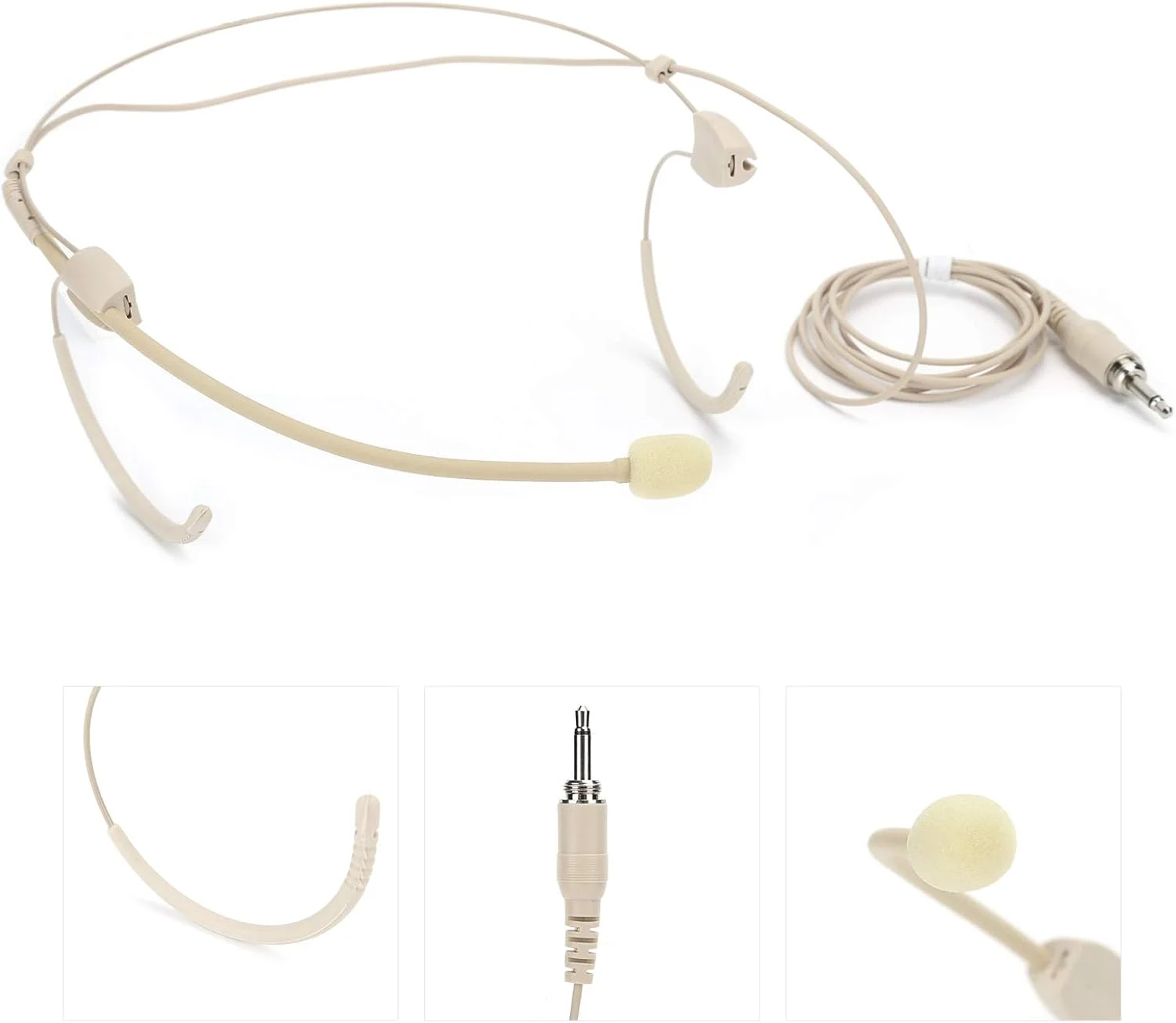 میکروفون آویز دو گوشی حرفه ای 3.5 میلی متری بژ برای فرستنده Bodypack، صدای با کیفیت شفاف برای استیج، استاد - جنس بدنه فلز + ABS میکروفون آویز دو گوشی حرفه ای 3.5 میلی متری بژ برای فرستنده Bodypack، صدای با کیفیت شفاف برای استیج، استاد - جنس بدنه فلز + ABS