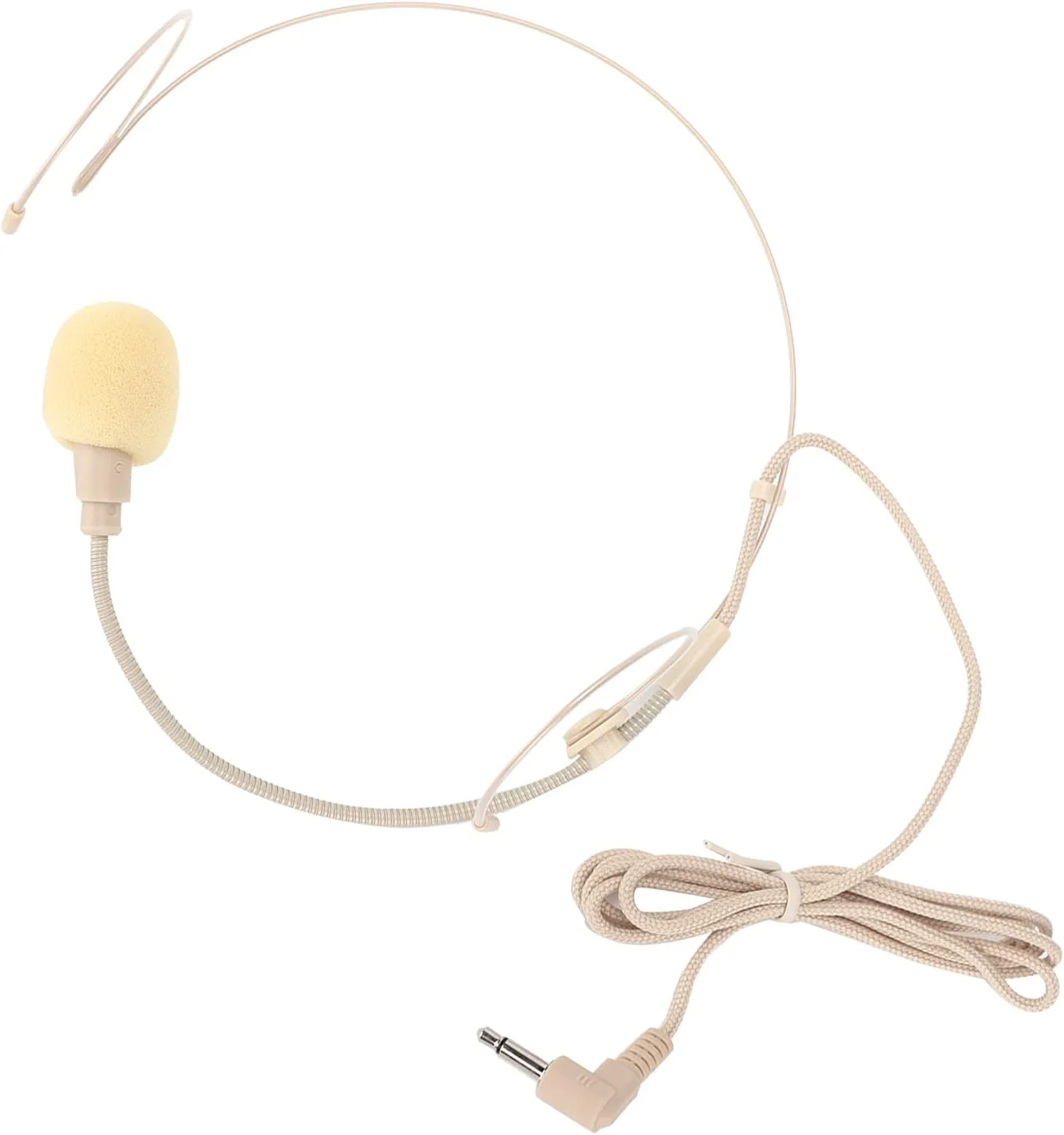 میکروفون هدست سبک وزن با صدای شفاف برای سخنرانی ها، استودیوهای تلویزیونی، رنگ بژ، تک گوش، هدست بیس قوی برای ارائه دهندگان