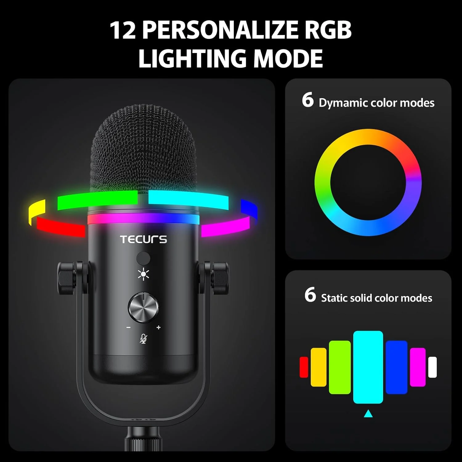 میکروفون USB TECURS RGB با بازویی، میکروفون های کاندنسر برای کامپیوتر، کیت میکروفون گیمینگ با پایه بوم قابل تنظیم، پاپ فیلتر، قطع صدای سریع، کنترل گین برای استریمینگ، دیسکورد، پادکست ها، ضبط صدا، PS4/5 میکروفون USB TECURS RGB با بازویی، میکروفون های کاندنسر برای کامپیوتر، کیت میکروفون گیمینگ با پایه بوم قابل تنظیم، پاپ فیلتر، قطع صدای سریع، کنترل گین برای استریمینگ، دیسکورد، پادکست ها، ضبط صدا، PS4/5