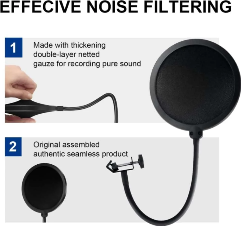 کیت کامل میکروفون کاندنسر TECHBLAZE با بازوی بوم، پاپ فیلتر و کارت صدای USB برای BM 800 مناسب استودیو، خوانندگی، پادکست، بازی، صداگذاری، استریمینگ و یوتیوب (مشکی)