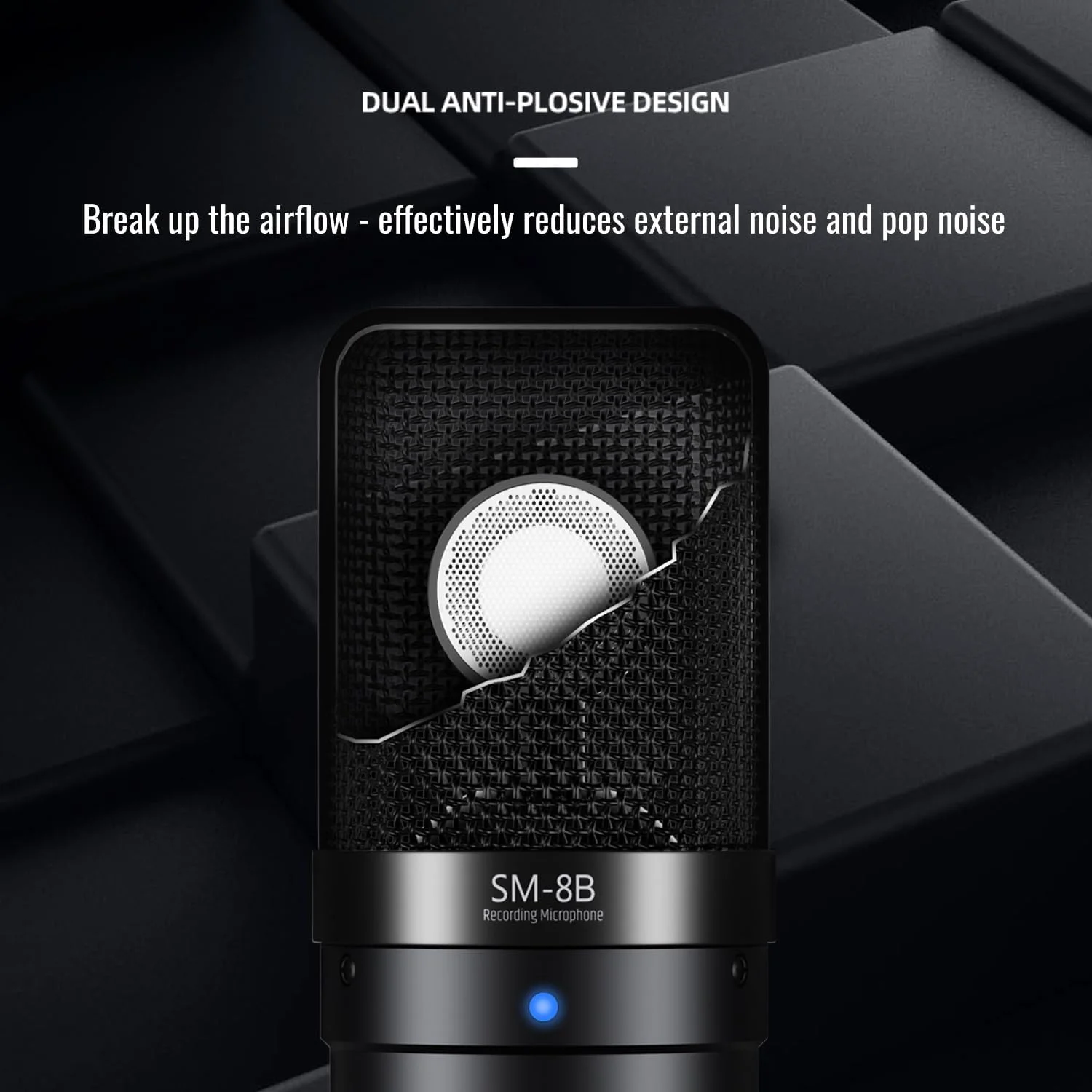 میکروفون استودیویی XLR تاکستار - نویز کم و حساسیت بالا برای ضبط صدای عالی، میکروفون کاندنسر کاردیوئید - ایده آل برای ضبط استودیویی، وکال و سازها، SM-8B II