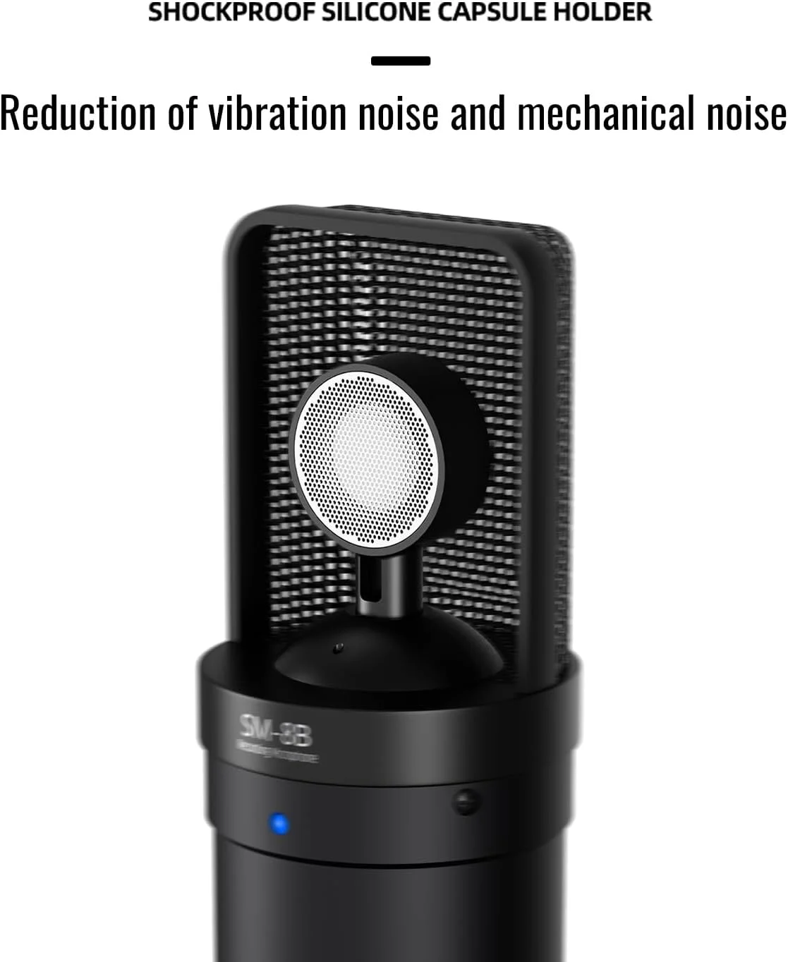 میکروفون استودیویی XLR تاکستار - نویز کم و حساسیت بالا برای ضبط صدای عالی، میکروفون کاندنسر کاردیوئید - ایده آل برای ضبط استودیویی، وکال و سازها، SM-8B II