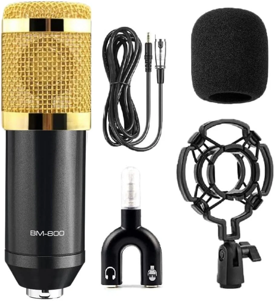 میکروفون کاندنسر TECHBLAZE BM800 به همراه لرزه گیر، کابل XLR 3.5 میلی متری، فیلتر بادگیر و تبدیل صوتی U شکل برای استار میکر، استودیو آواز سموئل، ضبط، یوتیوب (BM 800 مشکی) میکروفون کاندنسر TECHBLAZE BM800 به همراه لرزه گیر، کابل XLR 3.5 میلی متری، فیلتر بادگیر و تبدیل صوتی U شکل برای استار میکر، استودیو آواز سموئل، ضبط، یوتیوب (BM 800 مشکی)