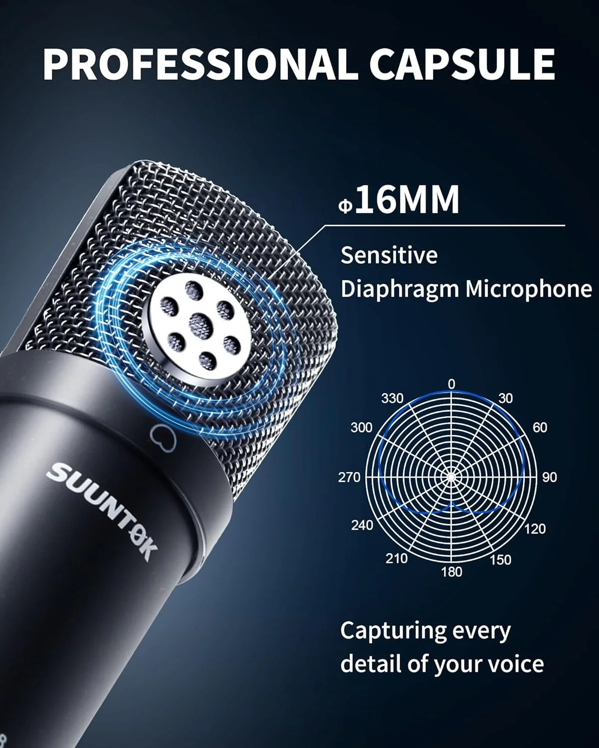 میکروفون کاندنسر XLR برای ضبط صدا، مناسب کامپیوتر، استودیو خانگی، پادکست، استریم، تولید محتوا، صداگذاری، بازی و وکال (مشکی) میکروفون کاندنسر XLR برای ضبط صدا، مناسب کامپیوتر، استودیو خانگی، پادکست، استریم، تولید محتوا، صداگذاری، بازی و وکال (مشکی)