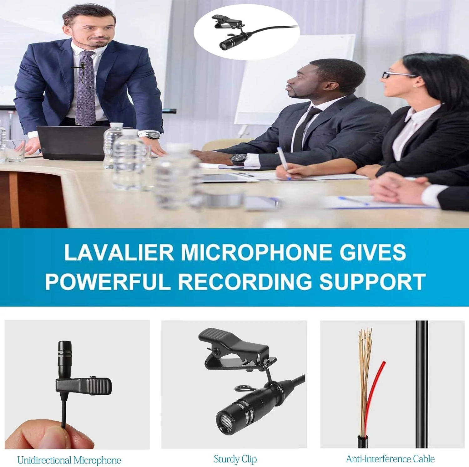 میکروفون یقهای Lavalier سازگار با فرستنده بیسیم Shure - میکروفون کندانسور یک طرفه - پلاگین Mini XLR TA4F میکروفون یقهای Lavalier سازگار با فرستنده بیسیم Shure - میکروفون کندانسور یک طرفه - پلاگین Mini XLR TA4F