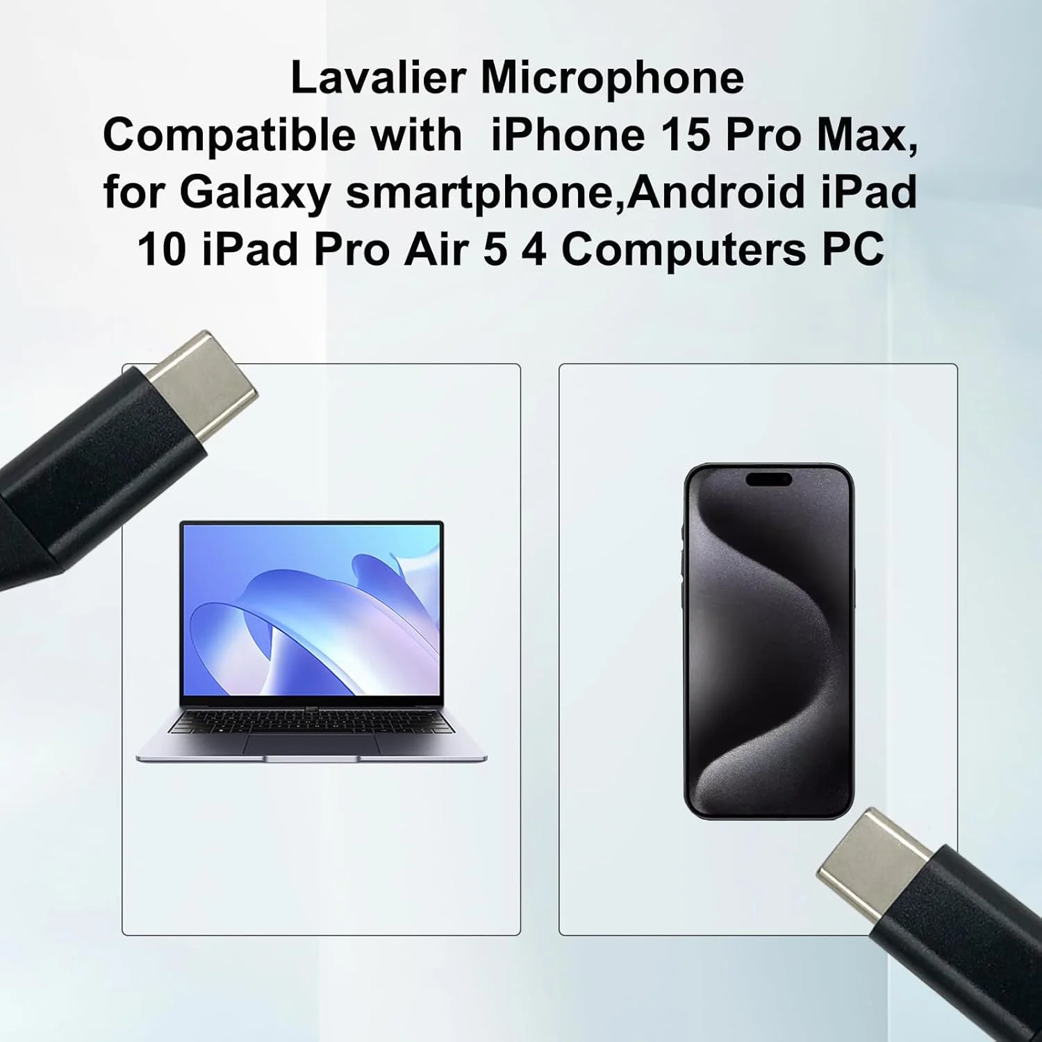 میکروفون یقهای تایپ C سازگار با آیفون 16 15 پرو مکس، گوشیهای هوشمند گلکسی، اندروید آیپد 10 آیپد پرو ایر 5 4 کامپیوترها و رایانههای شخصی برای ولاگ، مصاحبه، پخش زنده یوتیوب، طول 3 متر میکروفون یقهای تایپ C سازگار با آیفون 16 15 پرو مکس، گوشیهای هوشمند گلکسی، اندروید آیپد 10 آیپد پرو ایر 5 4 کامپیوترها و رایانههای شخصی برای ولاگ، مصاحبه، پخش زنده یوتیوب، طول 3 متر