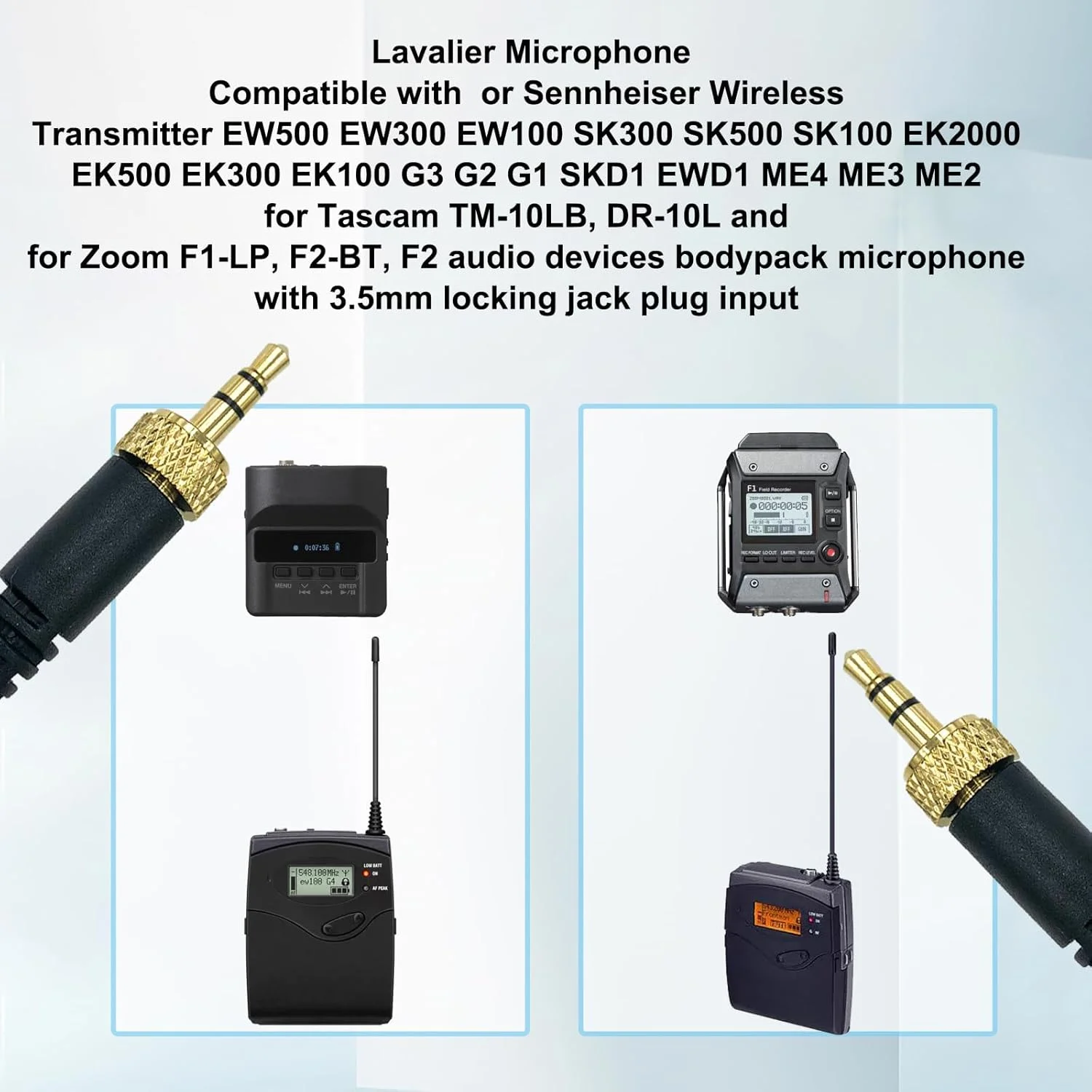 دو عدد میکروفون یقهای سازگار با فرستنده بیسیم Sennheiser، میکروفون سیمدار کندانسور اومنیدایرکشنال، جک 3.5 میلیمتری TRS، مناسب برای سخنرانی، پخش زنده، یوتیوب، طول 1.5 متر، مشکی دو عدد میکروفون یقهای سازگار با فرستنده بیسیم Sennheiser، میکروفون سیمدار کندانسور اومنیدایرکشنال، جک 3.5 میلیمتری TRS، مناسب برای سخنرانی، پخش زنده، یوتیوب، طول 1.5 متر، مشکی