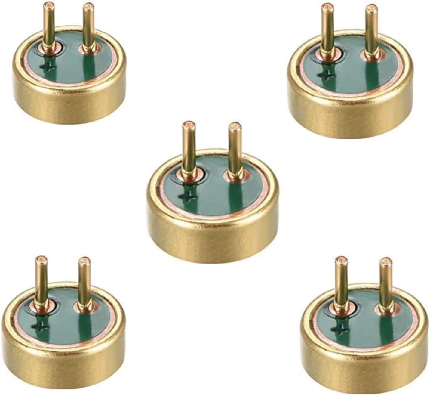 میکروفون خازنی استوانه‌ای الکترت 4015، 4 میلی‌متر در 1.5 میلی‌متر، 42 دسی‌بل، 5 عددی، همراه با پین برای نصب روی PCB