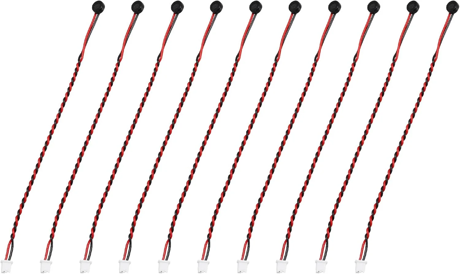 منبع یابی مپ 10 عدد میکروفون خازنی الکترت، میکروفون مینیاتوری خازنی الکترت 4 میلی متری با سیم های 100 میلی متری 58 دسی بل برای صدا، مشکی
