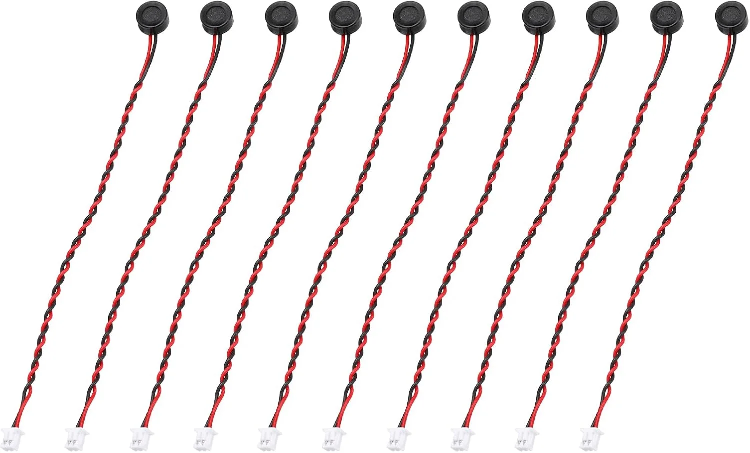 منبع یابی مپ 10 عدد میکروفون خازنی الکترت، میکروفون مینیاتوری خازنی الکترت 6 میلی متری با سیم های 100 میلی متری 60 دسی بل برای صدا، مشکی
