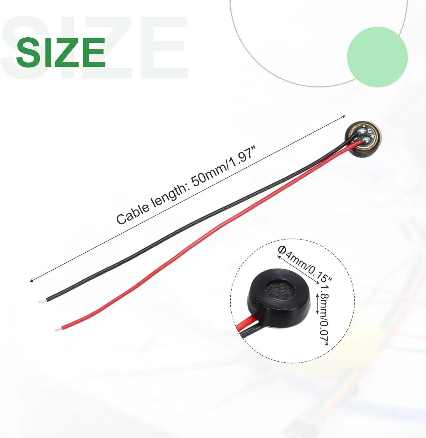 منبع یابی مپ 20 عدد میکروفون خازنی الکترت، میکروفون مینیاتوری خازنی الکترت 4 میلی متری با سیم های 50 میلی متری 58 دسی بل برای صدا، مشکی منبع یابی مپ 20 عدد میکروفون خازنی الکترت، میکروفون مینیاتوری خازنی الکترت 4 میلی متری با سیم های 50 میلی متری 58 دسی بل برای صدا، مشکی