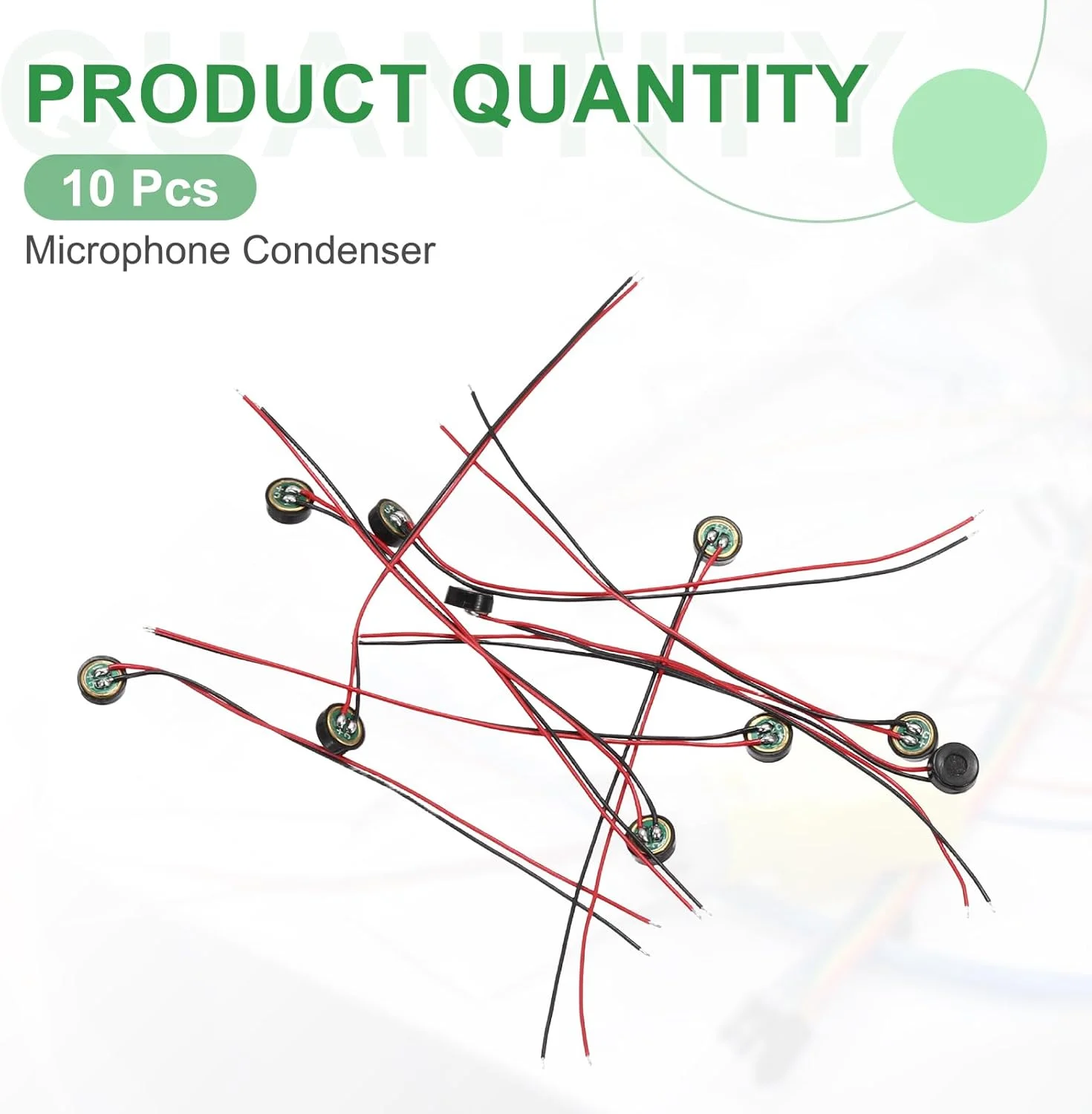 منبع یابی مپ 10 عدد میکروفون خازنی الکترت، میکروفون مینیاتوری خازنی الکترت 4 میلی متری با سیم های 60 میلی متری 58dB برای صدا، مشکی منبع یابی مپ 10 عدد میکروفون خازنی الکترت، میکروفون مینیاتوری خازنی الکترت 4 میلی متری با سیم های 60 میلی متری 58dB برای صدا، مشکی