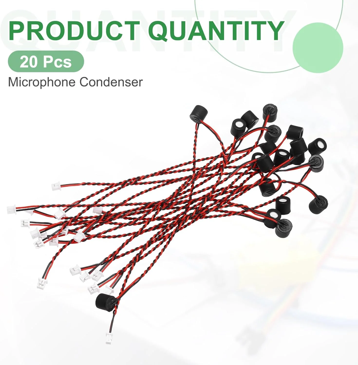 منبع یابی مپ 20 عدد میکروفون خازنی الکترت، میکروفون مینیاتوری خازنی الکترت 6 میلی متری با سیم های 120 میلی متری 50 دسی بل برای صدا، مشکی منبع یابی مپ 20 عدد میکروفون خازنی الکترت، میکروفون مینیاتوری خازنی الکترت 6 میلی متری با سیم های 120 میلی متری 50 دسی بل برای صدا، مشکی