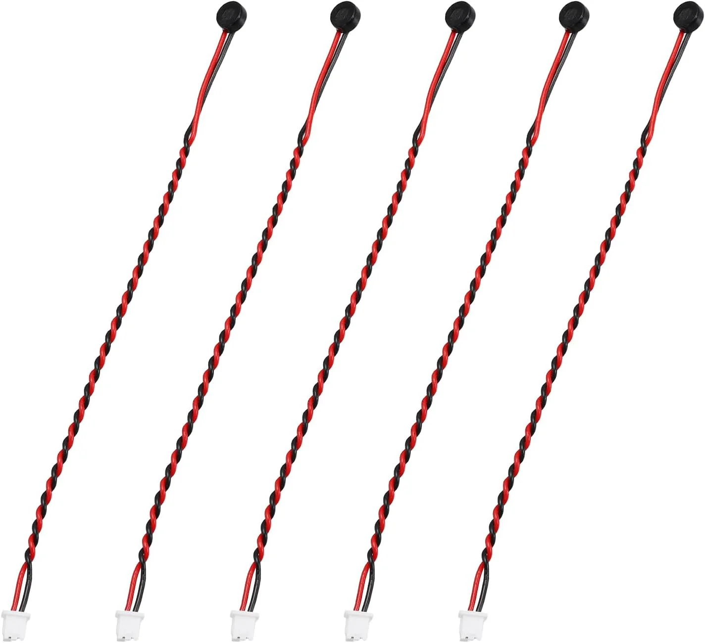 منبع یابی مپ 5 عدد میکروفون خازنی الکترت، میکروفون مینیاتوری خازنی الکترت 4 میلی متری با سیم های 100 میلی متری 58 دسی بل برای صدا، مشکی