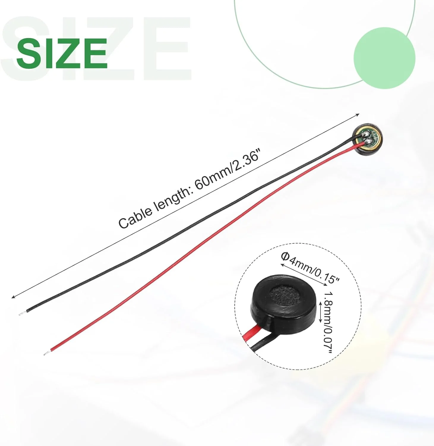 منبع یابی مپ 20 عدد میکروفون خازنی الکترت، میکروفون مینیاتوری خازنی الکترت 4 میلی متری با سیم های 60 میلی متری 58dB برای صدا، مشکی منبع یابی مپ 20 عدد میکروفون خازنی الکترت، میکروفون مینیاتوری خازنی الکترت 4 میلی متری با سیم های 60 میلی متری 58dB برای صدا، مشکی