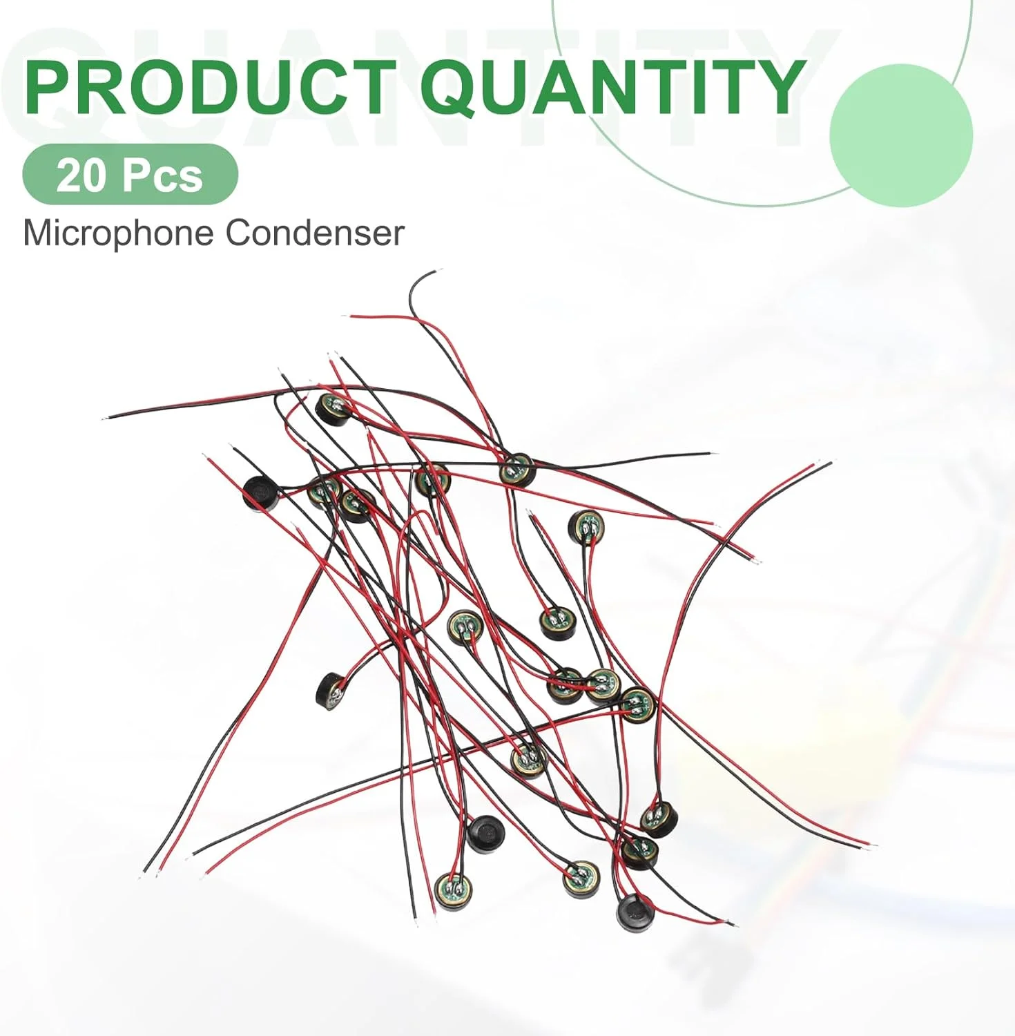 منبع یابی مپ 20 عدد میکروفون خازنی الکترت، میکروفون مینیاتوری خازنی الکترت 4 میلی متری با سیم های 60 میلی متری 58dB برای صدا، مشکی منبع یابی مپ 20 عدد میکروفون خازنی الکترت، میکروفون مینیاتوری خازنی الکترت 4 میلی متری با سیم های 60 میلی متری 58dB برای صدا، مشکی