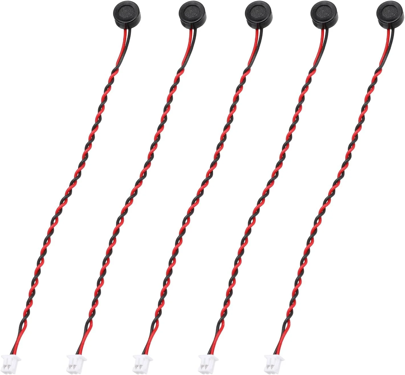 منبع یابی مپ 5 عدد میکروفون خازنی الکترت، میکروفون مینیاتوری خازنی الکترت 6 میلی متری با سیم های 100 میلی متری 60 دسی بل برای صدا، مشکی