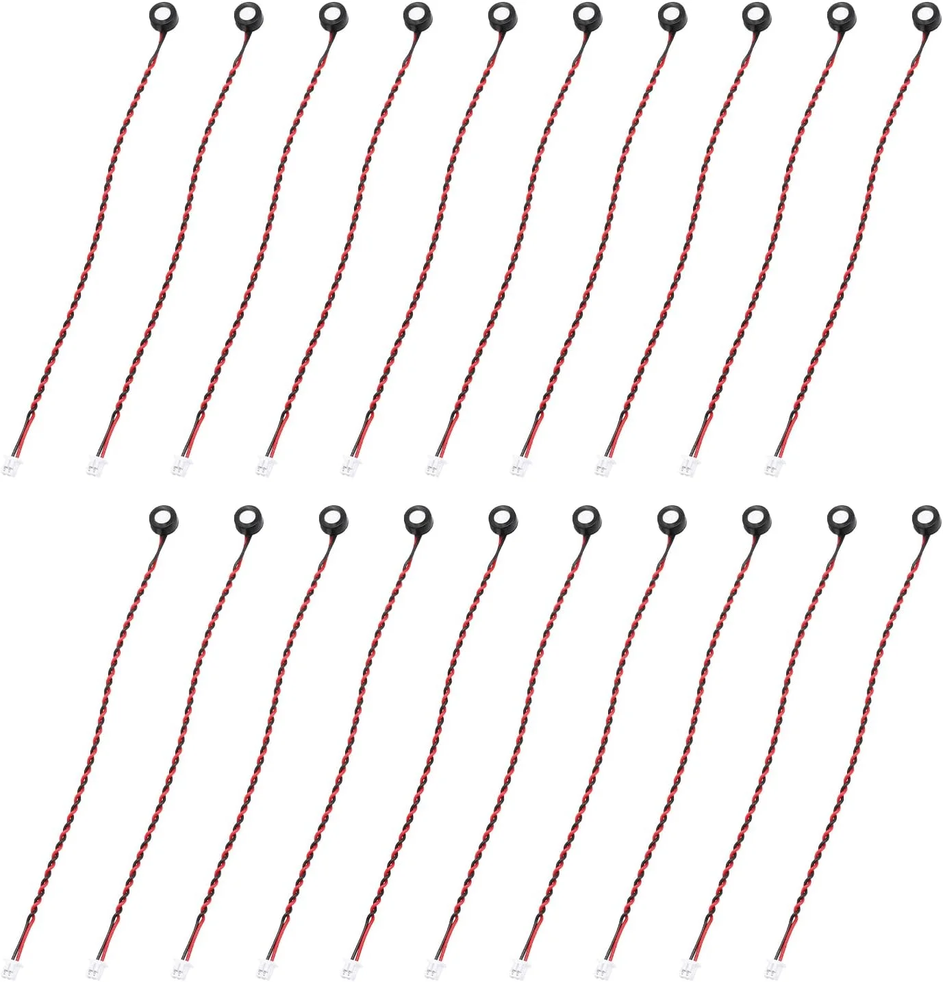 منبع یابی مپ 20 عدد میکروفون کندانسور الکترت، میکروفون مینیاتوری 6 میلی متری با سیم 120 میلی متری 60 دسی بل برای صدا، مشکی