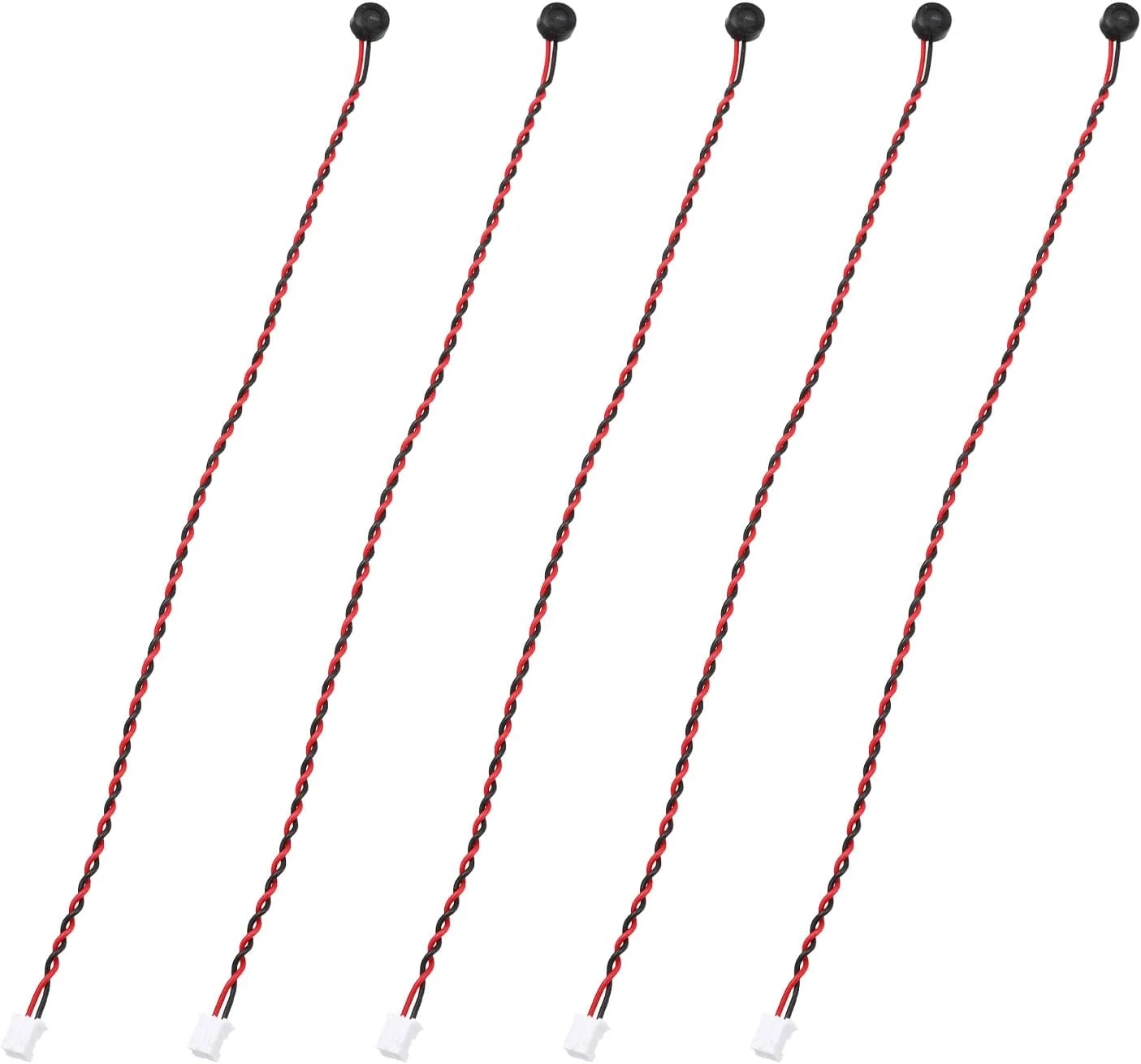 منبع یابی مپ 5 عدد میکروفون خازنی الکترت، میکروفون مینیاتوری خازنی الکترت 6 میلی متری با سیم های 200 میلی متری 60 دسی بل برای صدا، مشکی