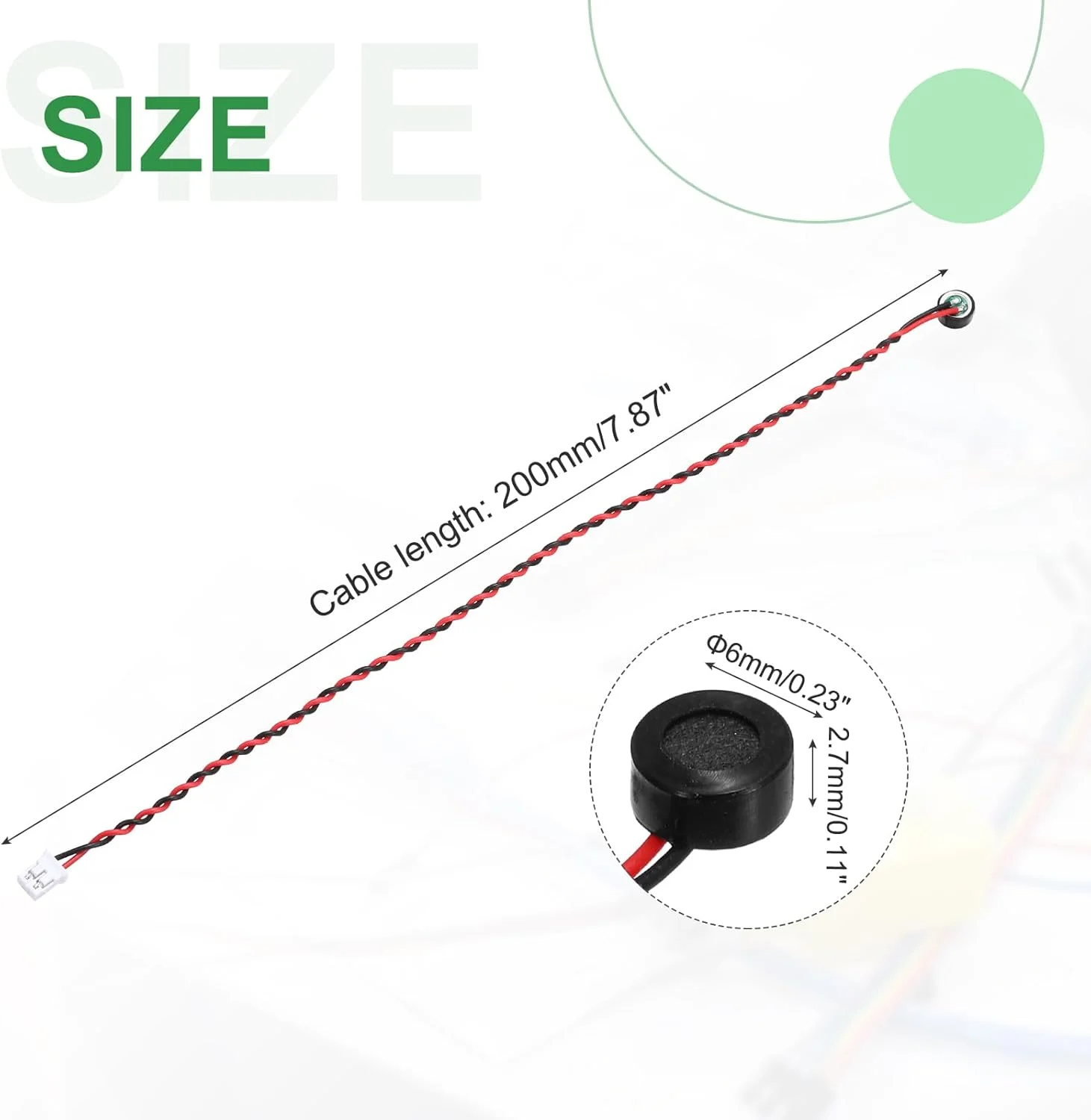 منبع یابی مپ 20 عدد میکروفون خازنی الکترت، میکروفون مینیاتوری خازنی الکترت 6 میلی متری با سیم های 200 میلی متری 60 دسی بل برای صدا، مشکی منبع یابی مپ 20 عدد میکروفون خازنی الکترت، میکروفون مینیاتوری خازنی الکترت 6 میلی متری با سیم های 200 میلی متری 60 دسی بل برای صدا، مشکی