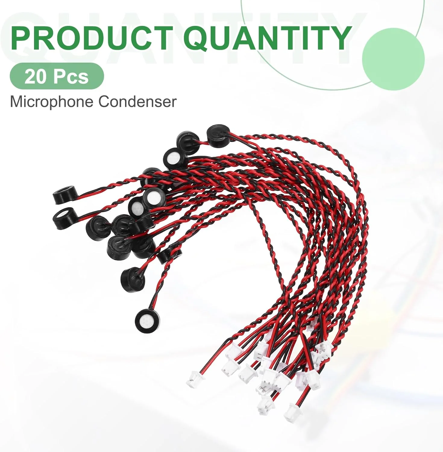 منبع یابی مپ 20 عدد میکروفون کندانسور الکترت، میکروفون مینیاتوری 6 میلی متری با سیم 120 میلی متری 60 دسی بل برای صدا، مشکی منبع یابی مپ 20 عدد میکروفون کندانسور الکترت، میکروفون مینیاتوری 6 میلی متری با سیم 120 میلی متری 60 دسی بل برای صدا، مشکی