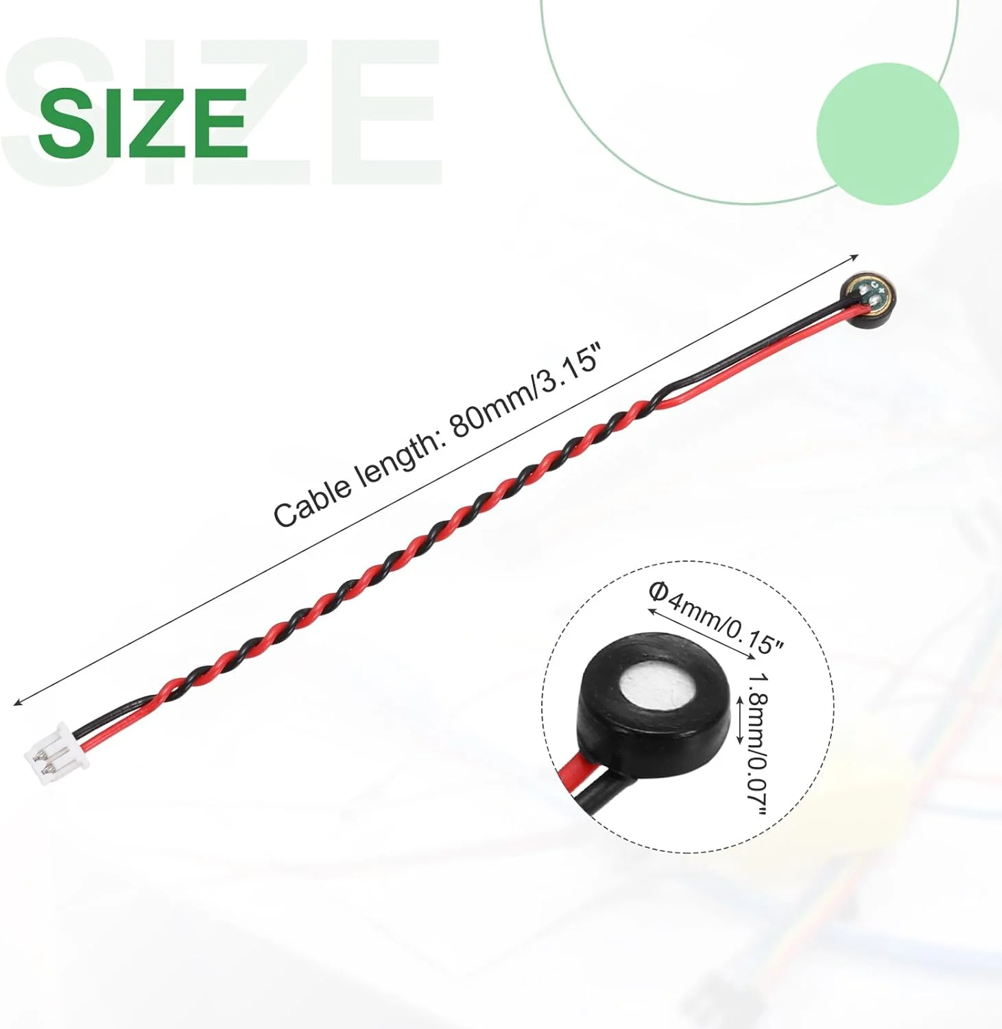 منبع یابی مپ 5 عددی میکروفون خازنی الکترت، میکروفون مینیاتوری خازنی الکترت 4 میلی متری با سیم 80 میلی متری 58 دسی بل برای صدا، مشکی منبع یابی مپ 5 عددی میکروفون خازنی الکترت، میکروفون مینیاتوری خازنی الکترت 4 میلی متری با سیم 80 میلی متری 58 دسی بل برای صدا، مشکی