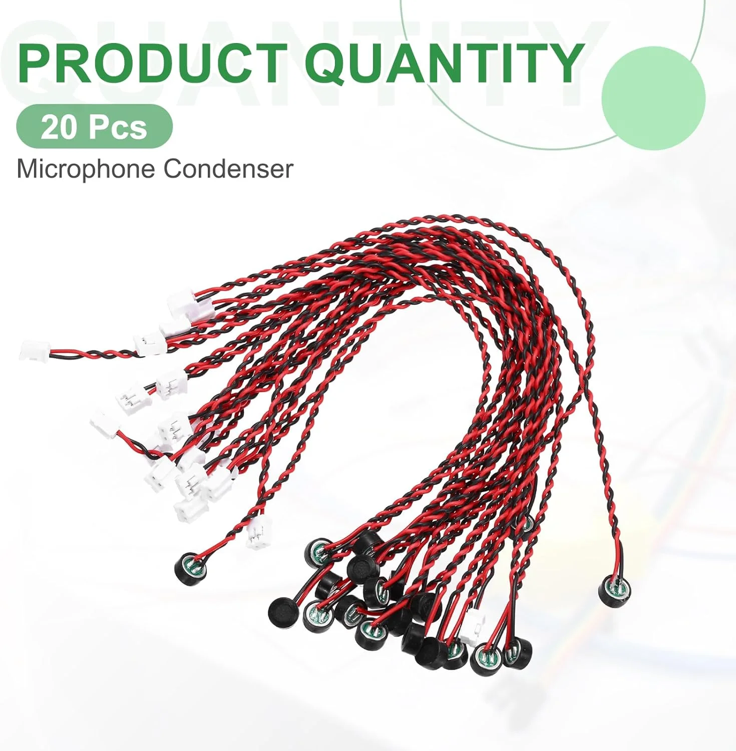 منبع یابی مپ 20 عدد میکروفون خازنی الکترت، میکروفون مینیاتوری خازنی الکترت 6 میلی متری با سیم های 200 میلی متری 60 دسی بل برای صدا، مشکی منبع یابی مپ 20 عدد میکروفون خازنی الکترت، میکروفون مینیاتوری خازنی الکترت 6 میلی متری با سیم های 200 میلی متری 60 دسی بل برای صدا، مشکی