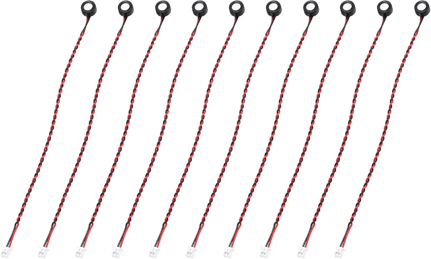 منبع یابی مپ 10 عدد میکروفون خازنی الکترت، میکروفون مینیاتوری خازنی الکترت 6 میلی متری با سیم های 120 میلی متری 60 دسی بل برای صدا، مشکی