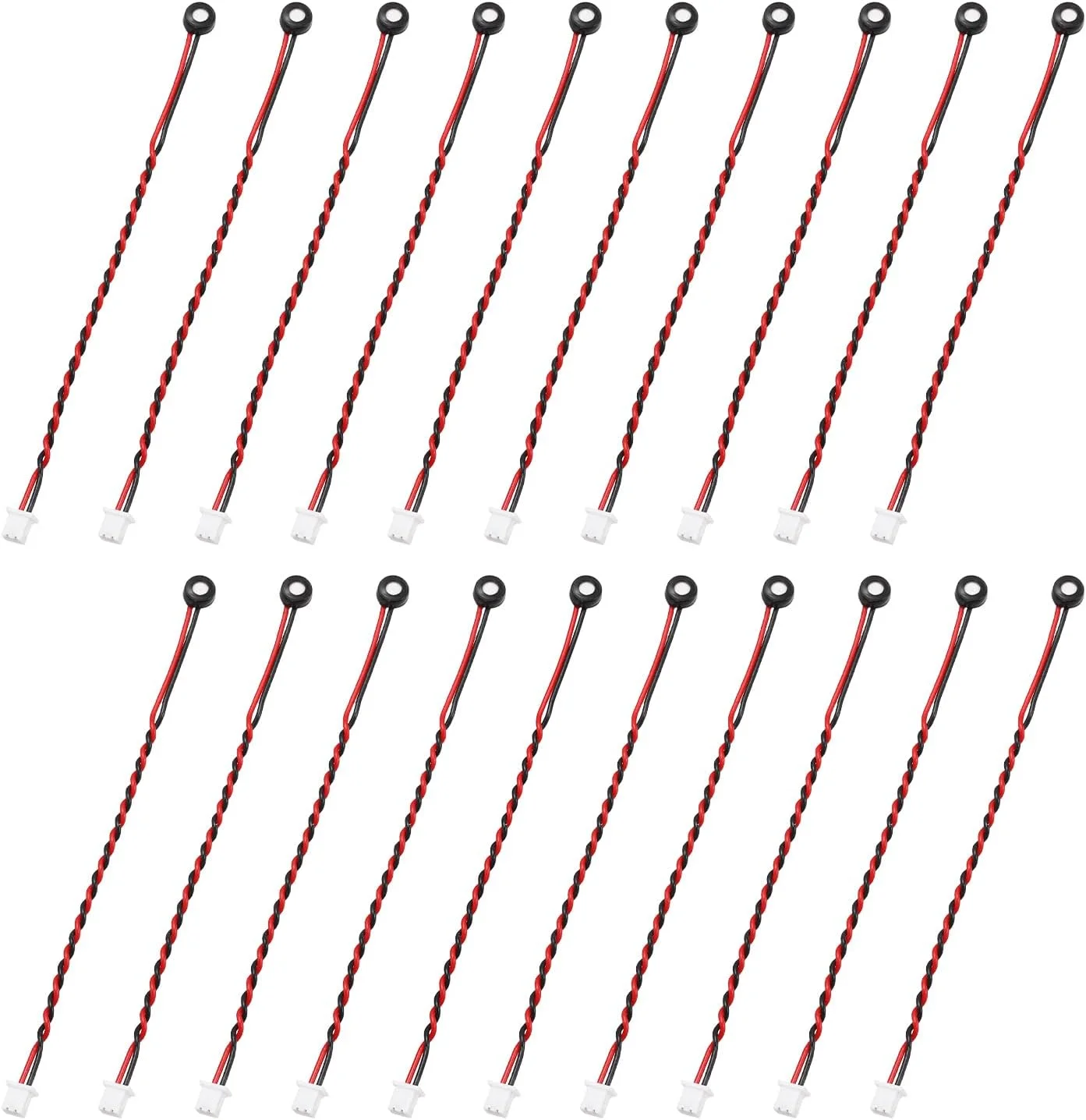 منبع یابی مپ 20 عدد میکروفون خازنی الکترت، میکروفون مینیاتوری خازنی الکترت 4 میلی متری با سیم های 80 میلی متری 58dB برای صدا، مشکی