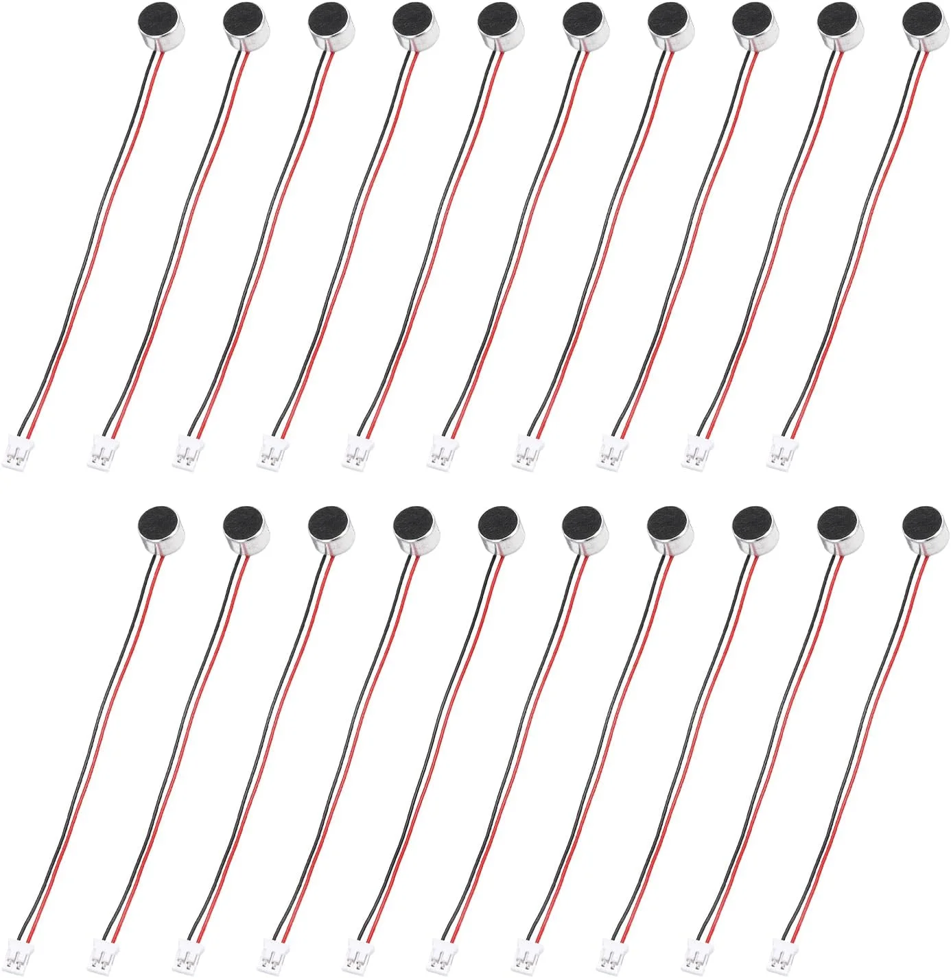 منبع یابی مپ 20 عدد میکروفون خازنی الکترت، میکروفون مینیاتوری خازنی الکترت 9.7 میلی متری با سیم های 100 میلی متری 50dB برای صدا، مشکی