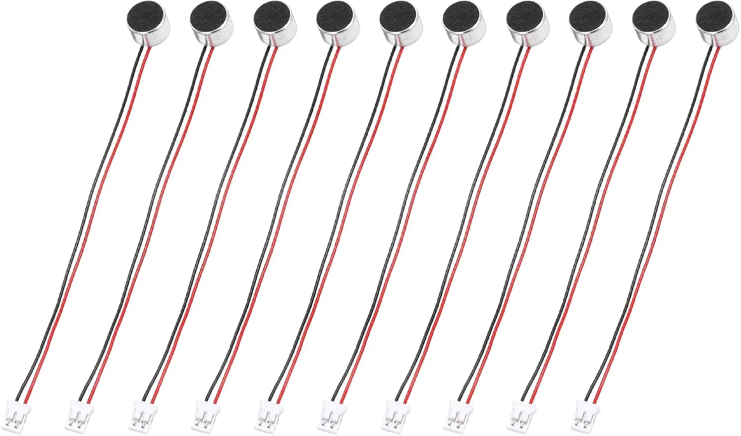منبع یابی مپ 10 عدد میکروفون خازنی الکترت، میکروفون مینیاتوری خازنی الکترت 9.7 میلی متری با سیم های 100 میلی متری 50dB برای صدا، مشکی