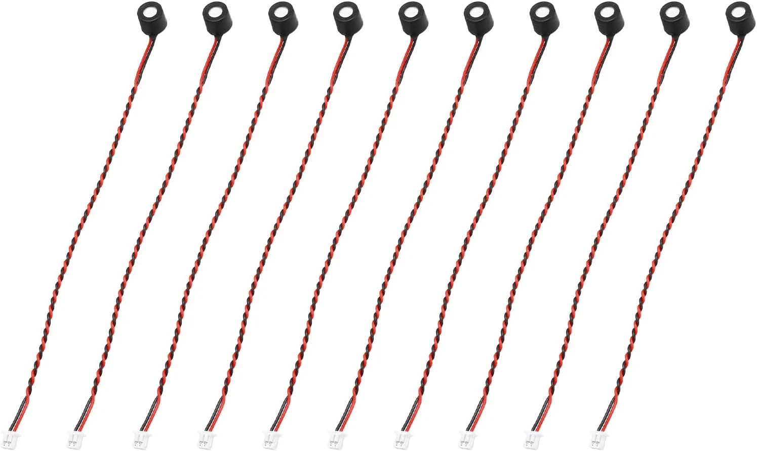 منبع یابی مپ 10 عدد میکروفون خازنی الکترت، میکروفون مینیاتوری خازنی الکترت 6 میلی متری با سیم های 120 میلی متری 50 دسی بل برای صدا، مشکی