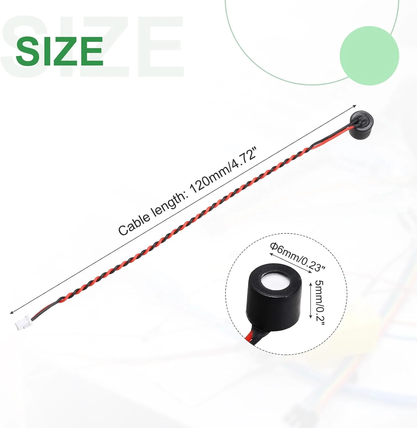 منبع یابی مپ 10 عدد میکروفون خازنی الکترت، میکروفون مینیاتوری خازنی الکترت 6 میلی متری با سیم های 120 میلی متری 50 دسی بل برای صدا، مشکی