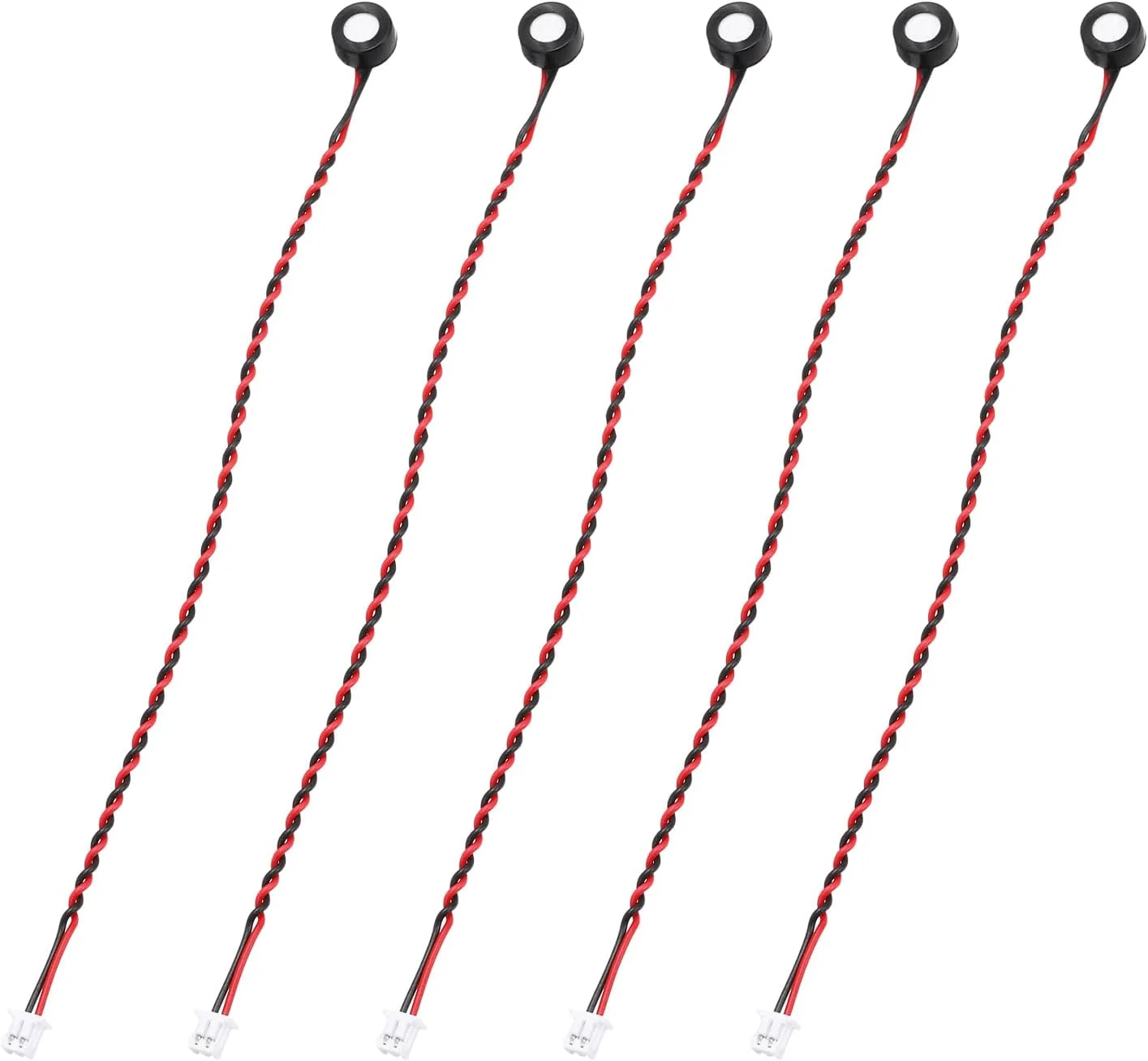 منبع یابی مپ 5 عدد میکروفون کندانسور الکترت، میکروفون مینیاتوری کندانسور الکترت 6 میلی متری با سیم های 120 میلی متری 60dB برای صدا، مشکی