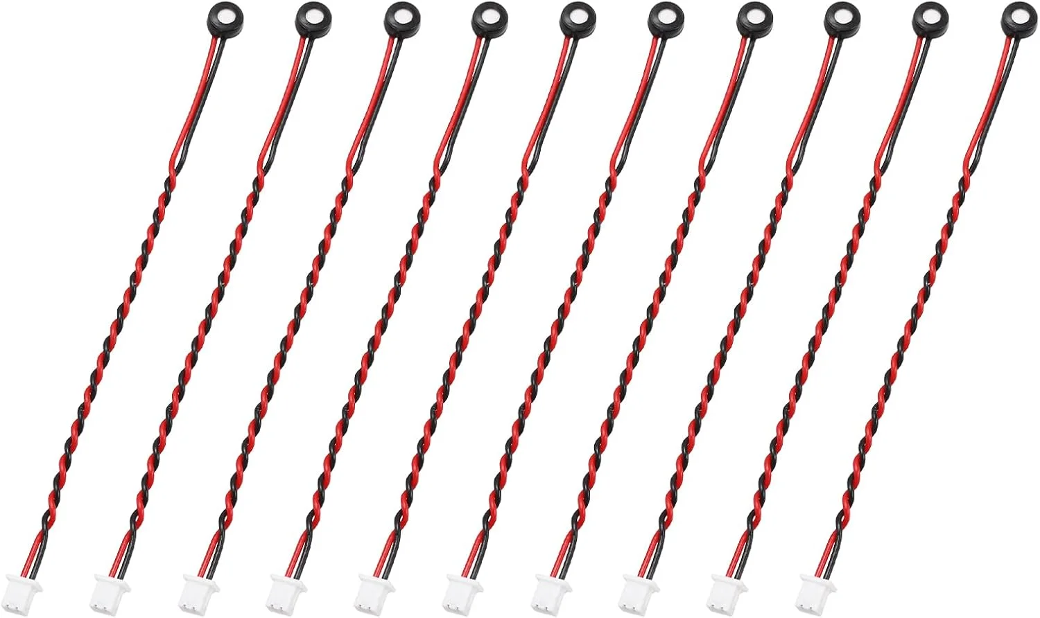 منبع یابی مپ 10 عدد میکروفون خازنی الکترت، میکروفون مینیاتوری خازنی الکترت 4 میلی متری با سیم های 80 میلی متری 58dB برای صدا، مشکی